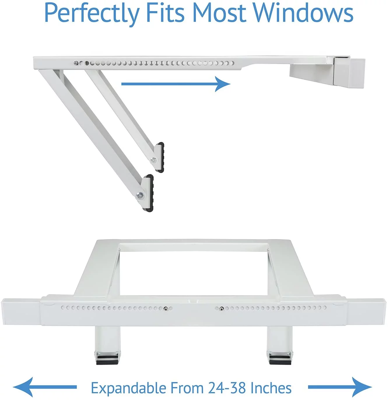 Air Conditioner Support Bracket, No Tools or Drilling Required – Easy to Install Universal Window AC Mount – Heavy Duty Steel, Holds Up to 200lbs – Fits Single Or Double Hung Windows