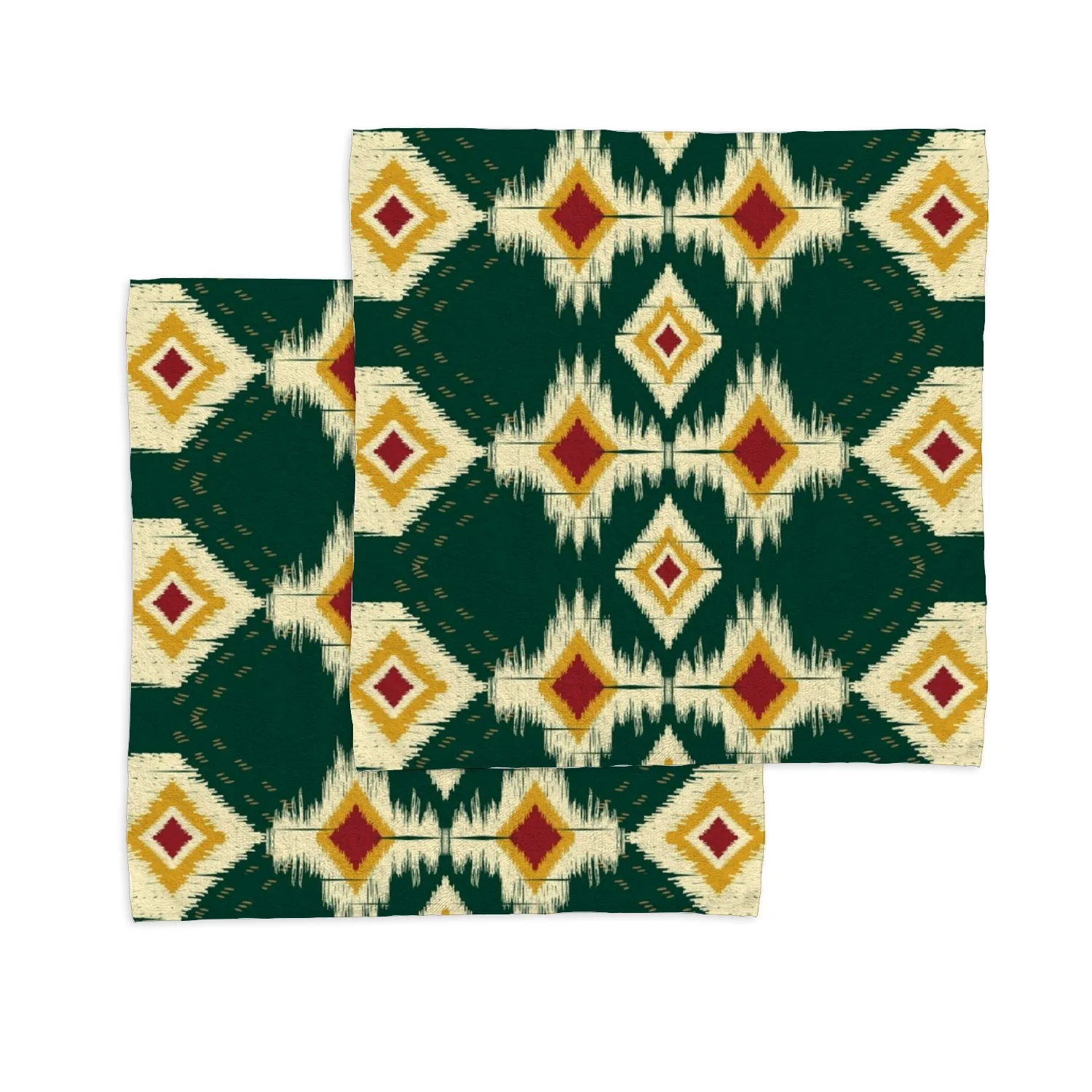 ANYWAY.GO 4 pack Baby Washcloths - 12 x 12 Inch Super Soft Baby Towels - 100% Cotton Highly Absorbent Wash Cloths for Face and Body,African Ikat Paisley Embroidery