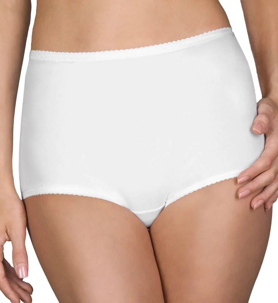 Women's Shadowline 17005 Spandex Classics Brief Panty (White L)