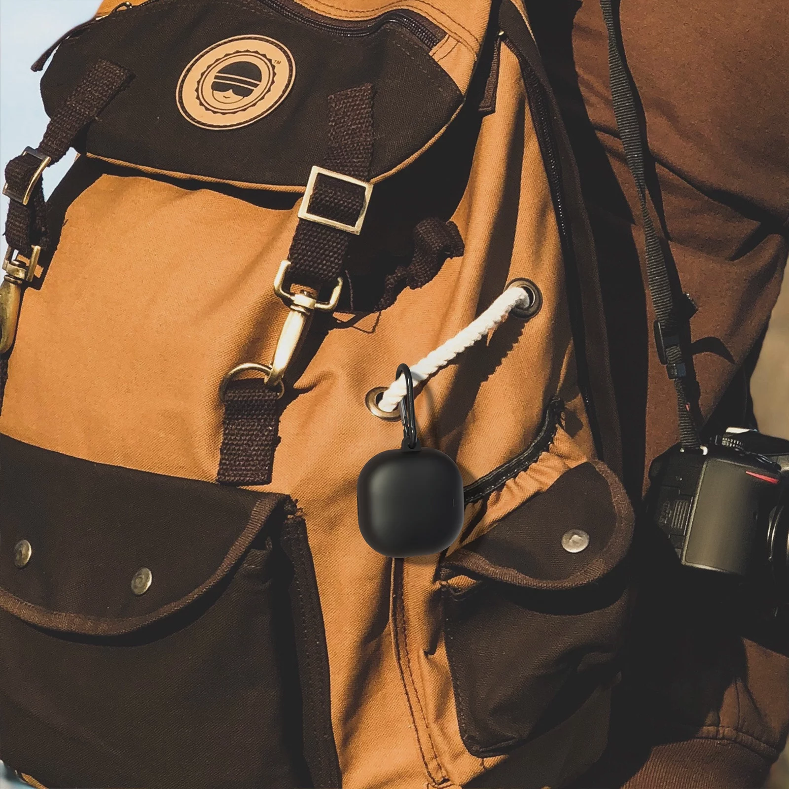 Geekria Silicone Case Cover Compatible with Soundcore by Anker Liberty 4 True Wireless Earbuds, Earphones Skin Cover, Protective Carrying Case with Keychain Hook, Charging Port Accessible (Black)