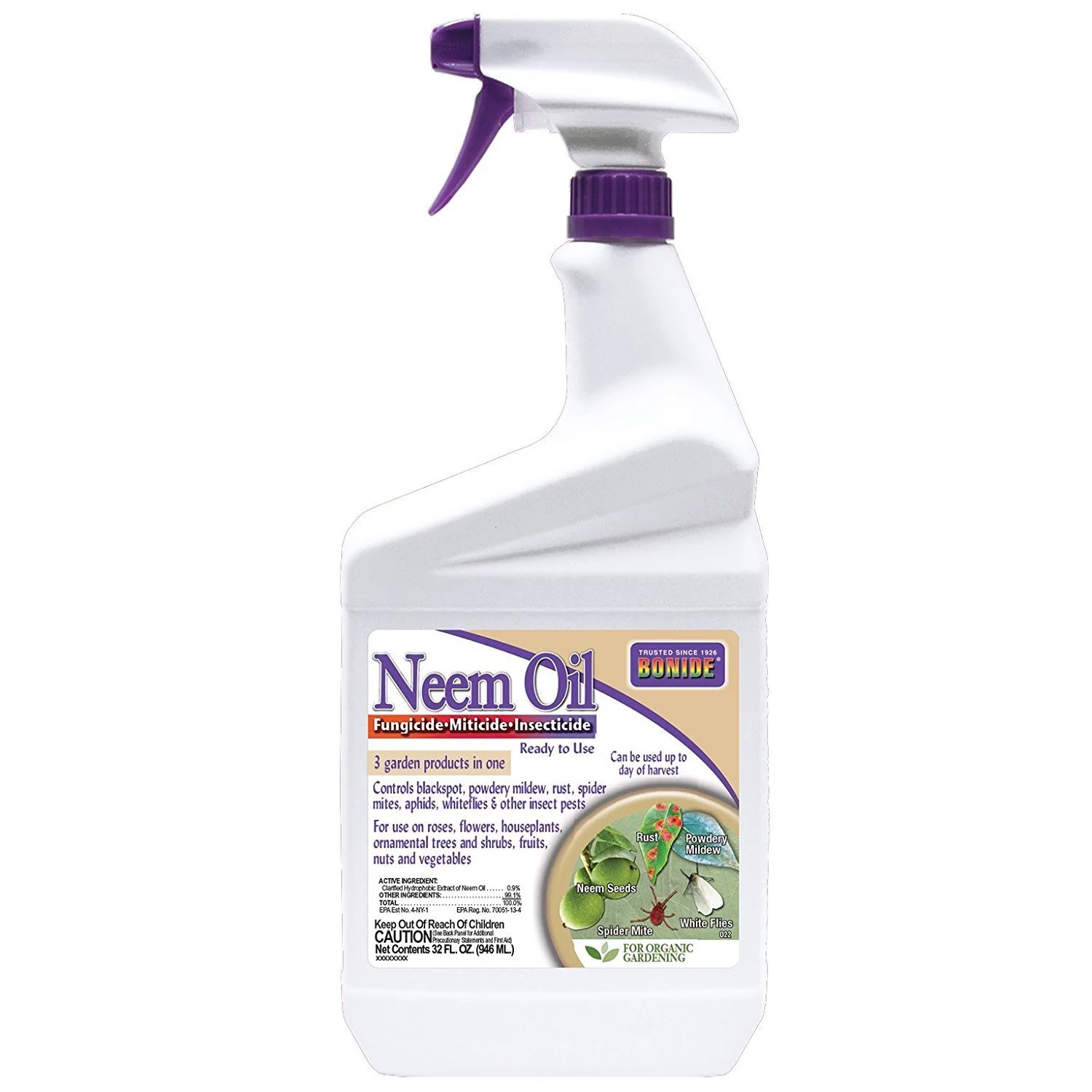 Bonide (BND022) - Ready to Use Neem Oil, Insect Pesticide for Organic Gardening (32 oz.)