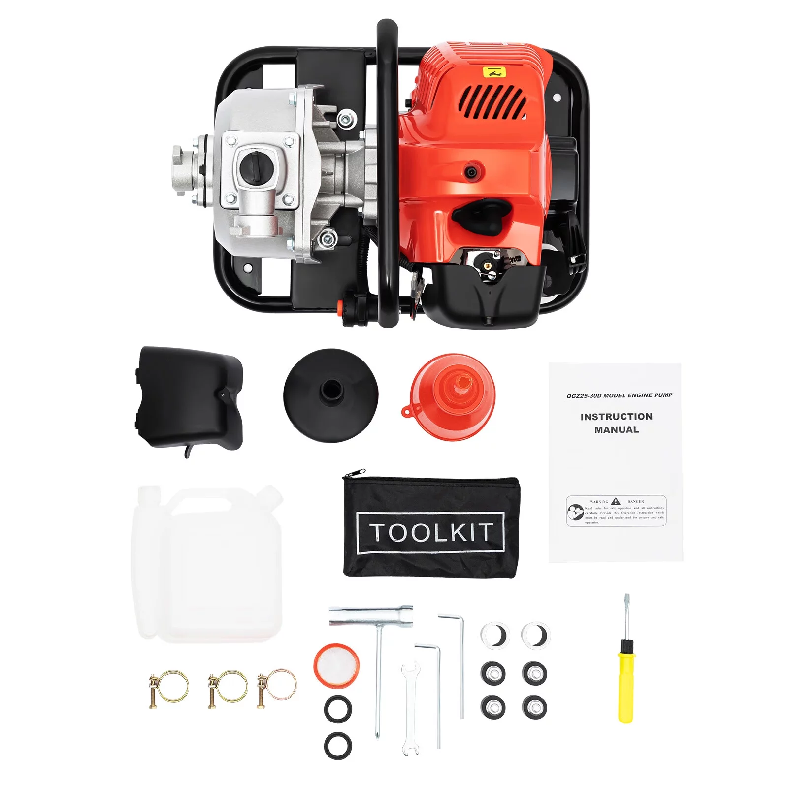 Loyalheartdy 1.7HP 2 Strok Gasoline Water Pump  40.2CC Gas-Powered Water Transfer High Pressure Pump Irrigation Garden Max 282.5ft³/h