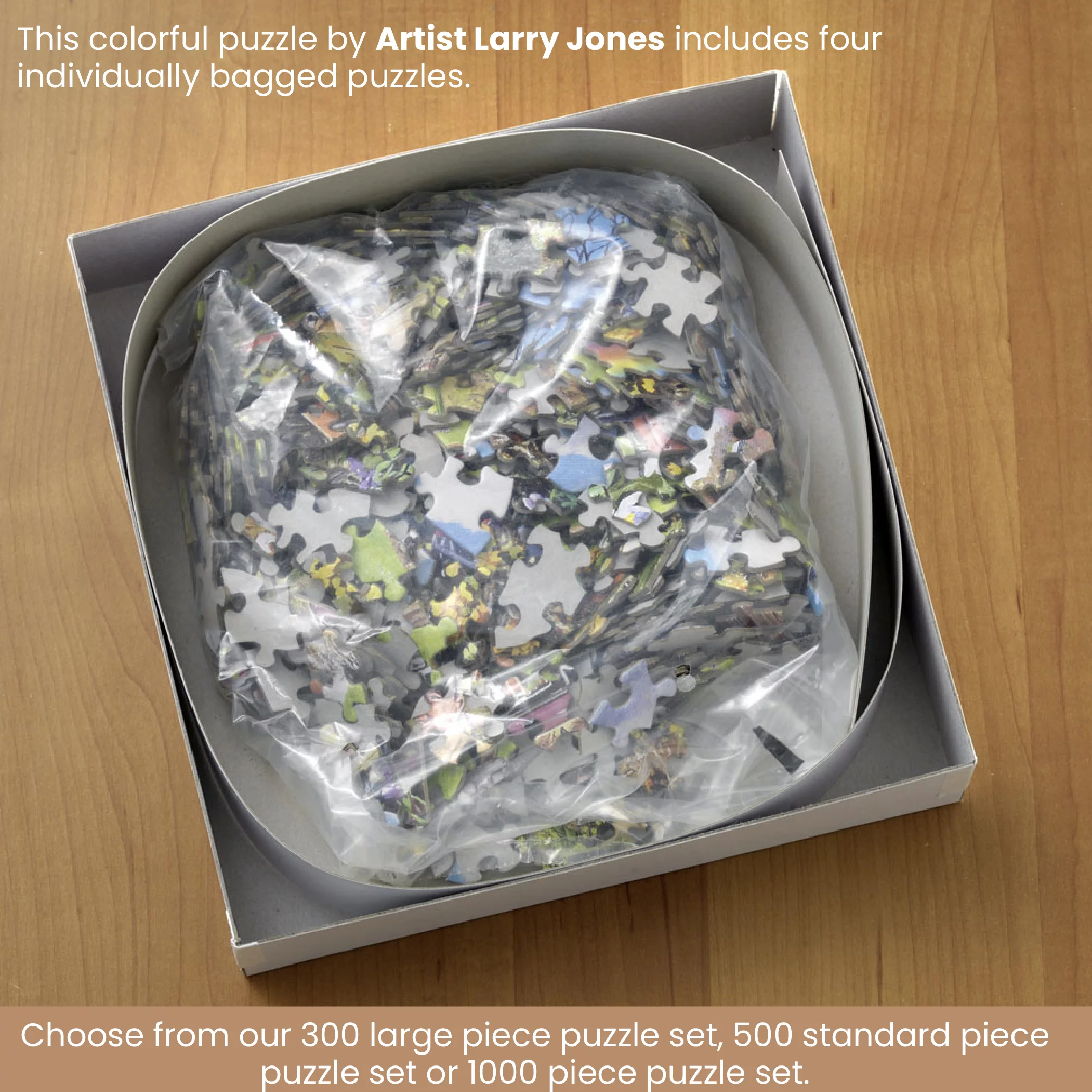 Bits and Pieces - 4-In-1 Multi-Pack Country Fun 300 Piece Jigsaw Puzzles for Adults - Each Puzzle Measures 16 