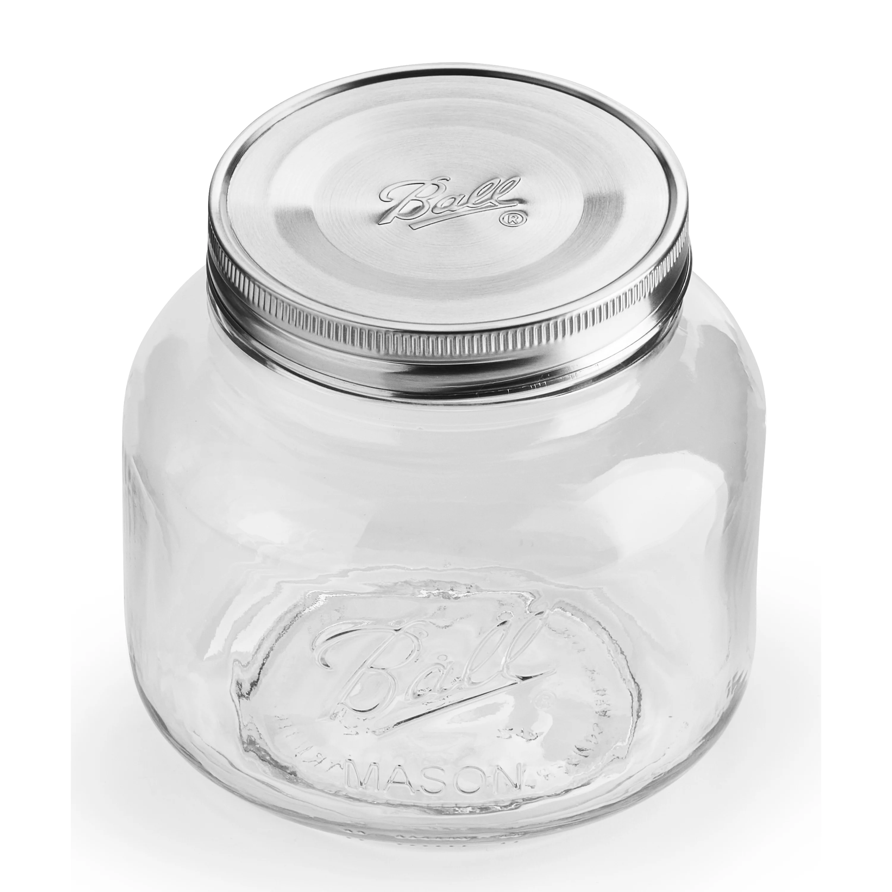 Ball Decorative Mason Jar with One Piece Stainless Steel Lid, Half Gal. (64oz.)