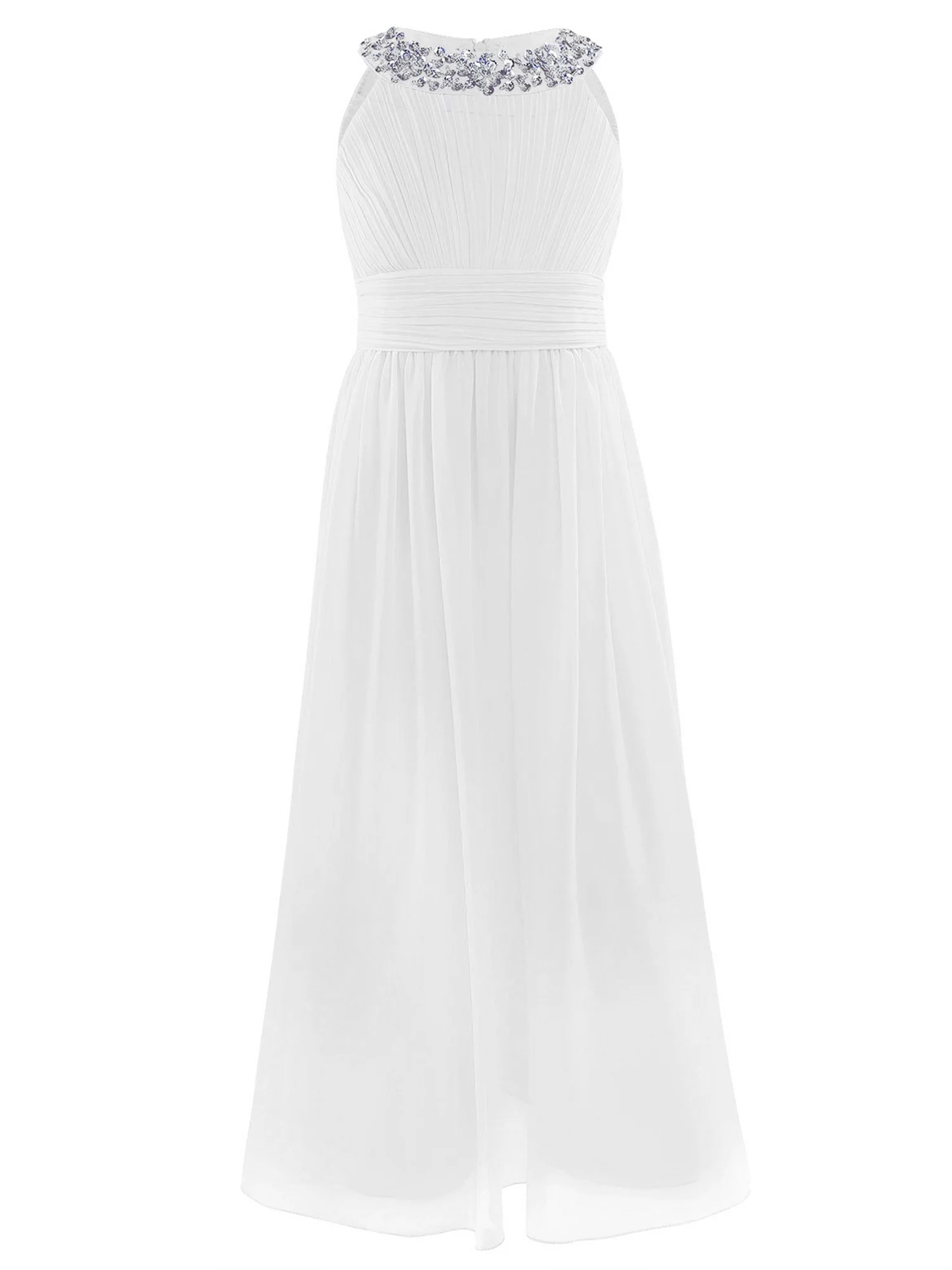 Aislor Flower Girls Wedding Bridesmaid Dress Pageant Party Princess 4-16 White 14