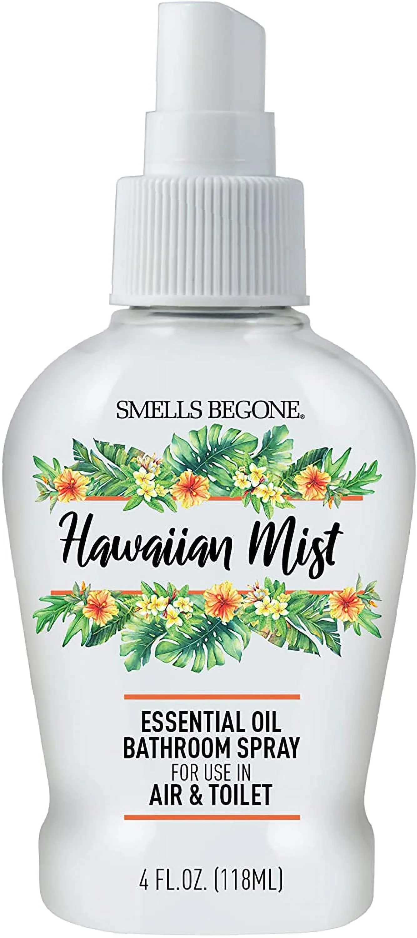 SMELLS BEGONE Essential Oil Air Freshener Bathroom Spray - Hawaiian Mist - 4 Ounce