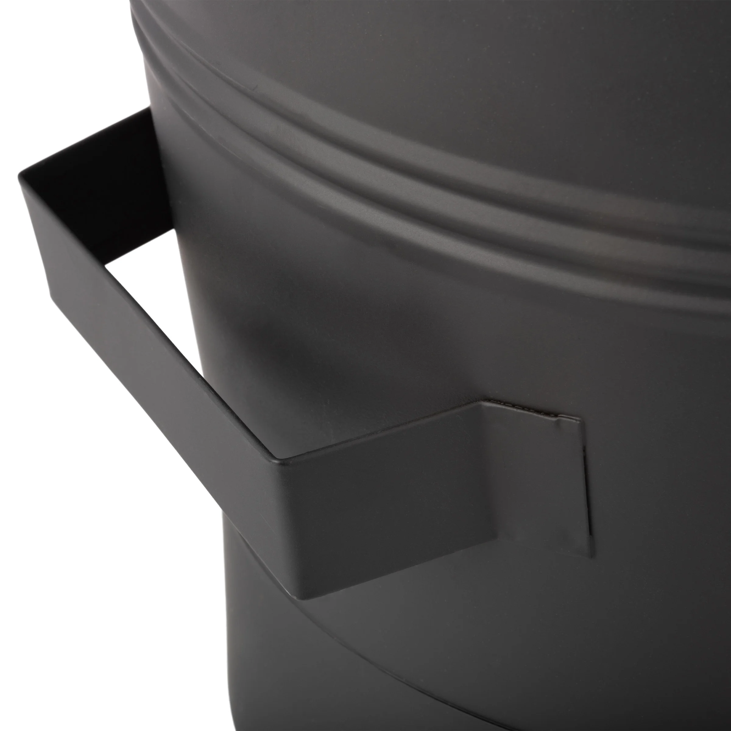 Pure Garden 2.11Gal Metal Ash Bucket with Lid, Broom, and Shovel (Black)