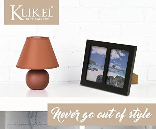 Klikel Photo Collage Frame - Black Wooden Wall Frame - 2 Openings – 5x7 Pictures - Decorative Family Picture Frame