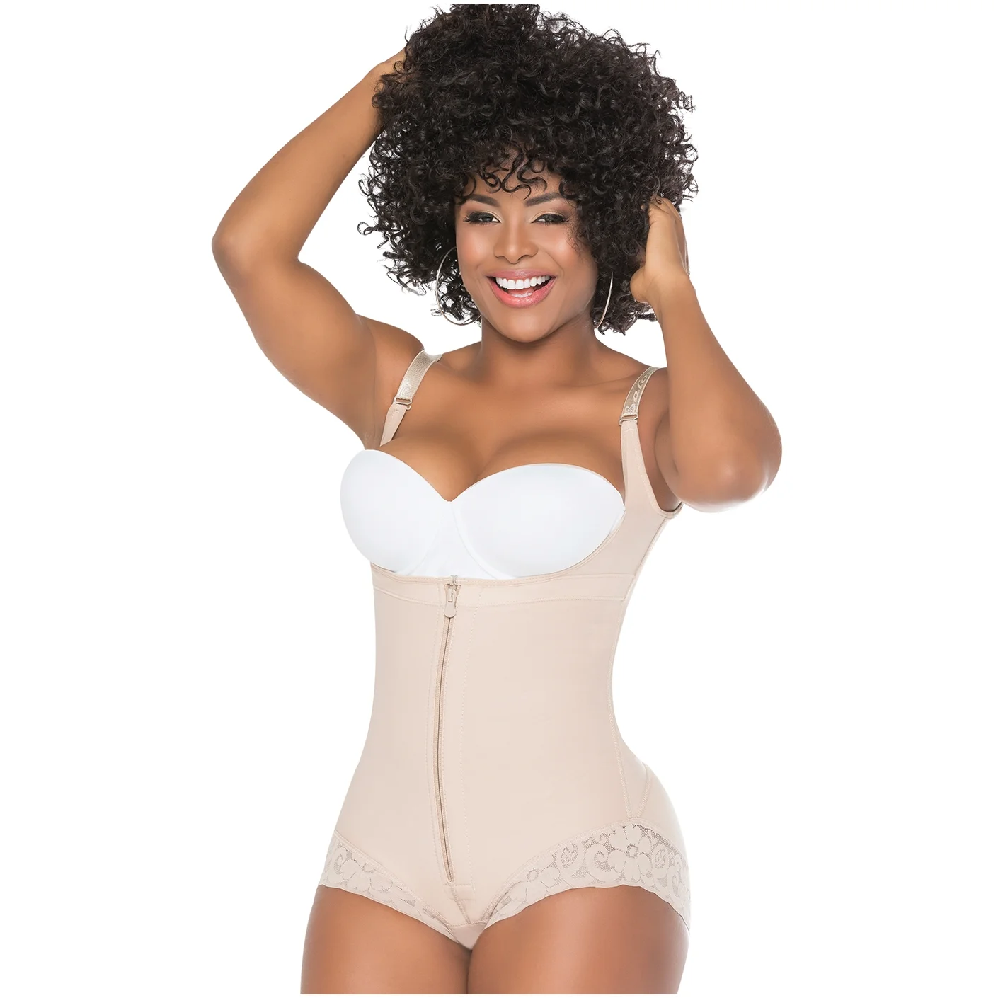 Salome 0413 Fajas Colombianas Reductoras Tummy Control Body Shaper for Women Beige 5XL