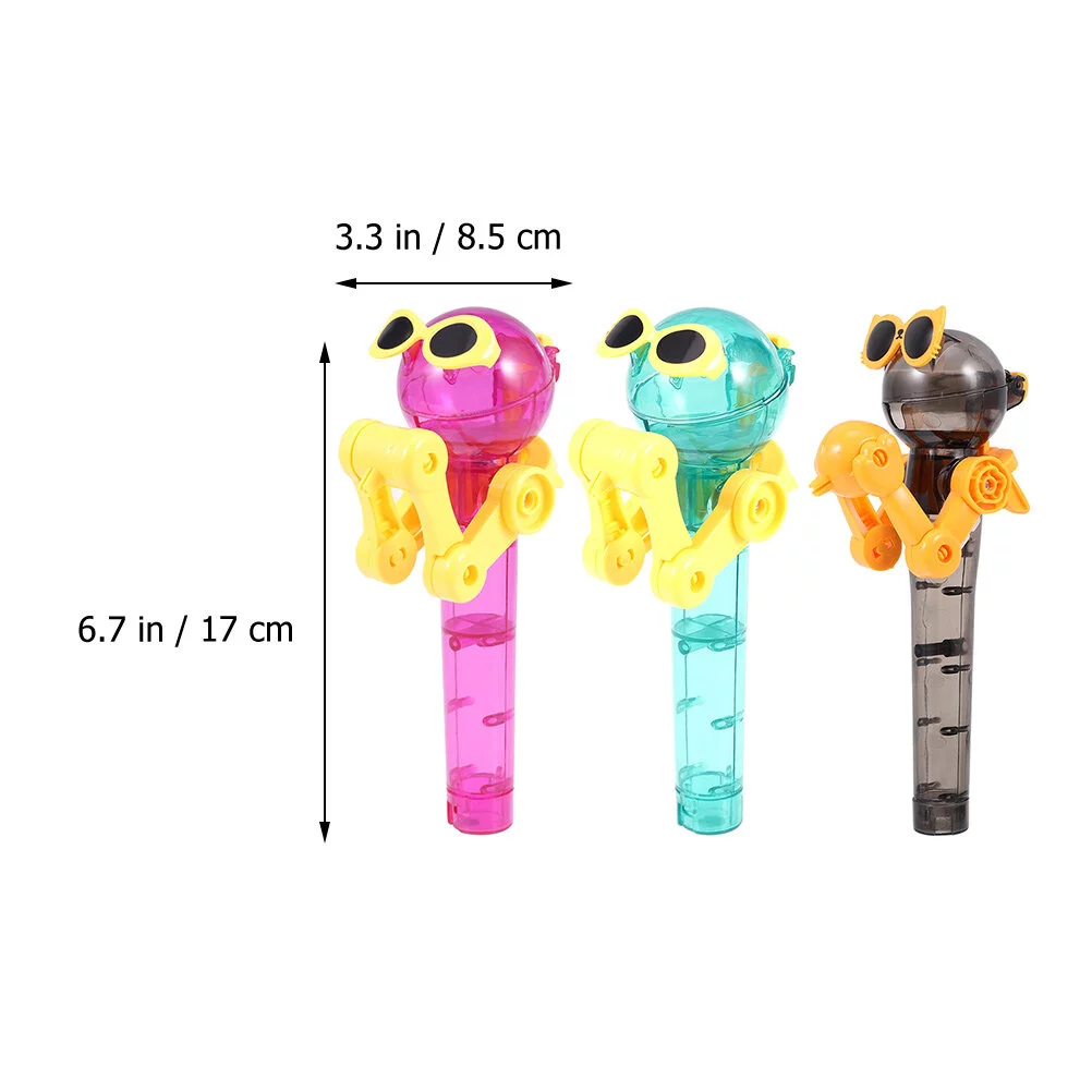 3pcs Novelty Lollipop Robot Holder Creative Kids Toy Best Gift for Children