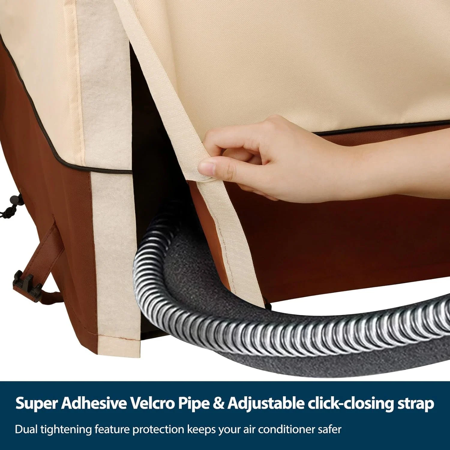 Air Conditioner Cover for Outside Units-Durable 600D AC Cover for Outside Unit Waterproof & Resistant AC Unit Covers Outdoor Central Square Fits up to 38 x 38 x 40 inches