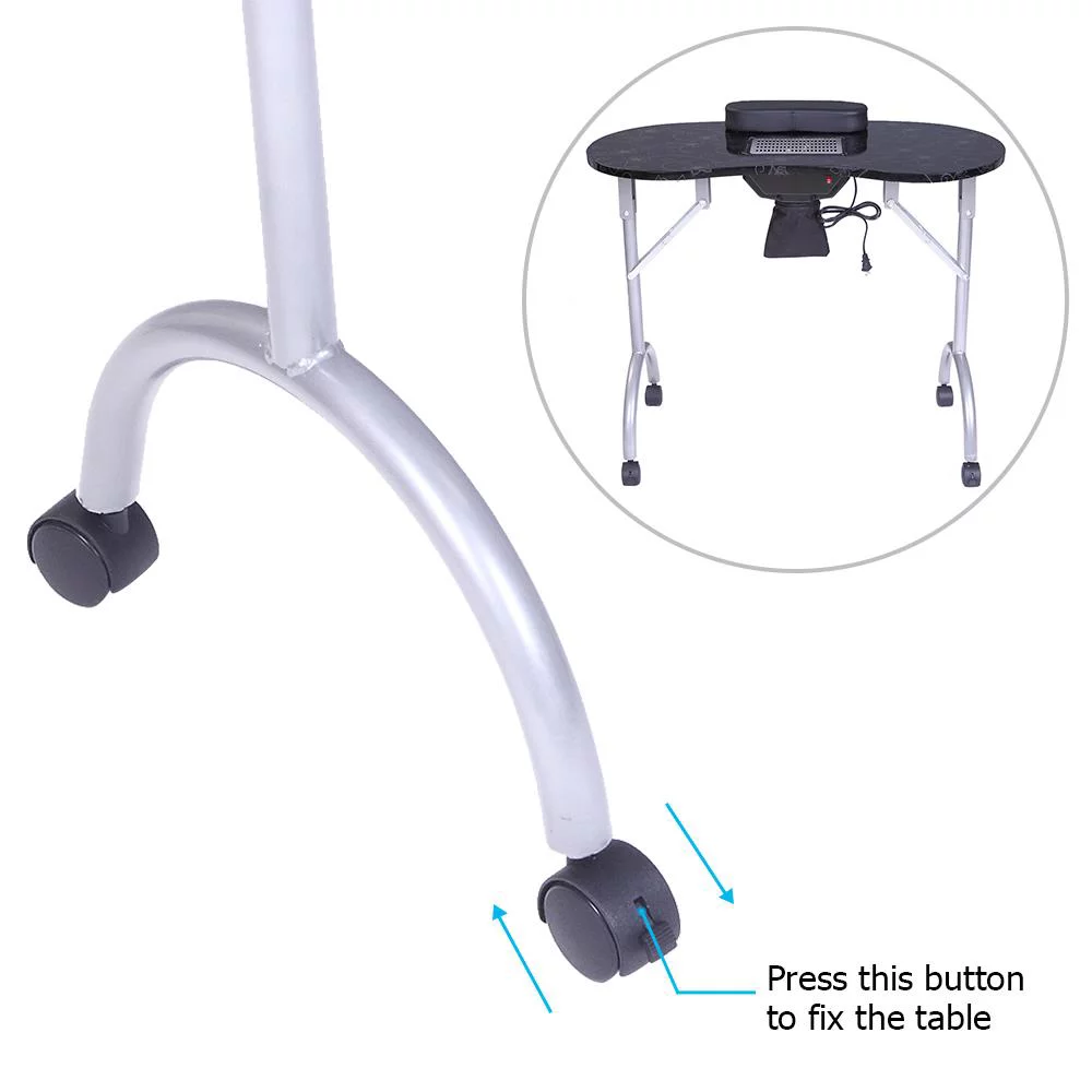 Zimtown Portable Manicure Table Foldable Nail Desk with Dust Collector, for Technician Spa Salon Workstation