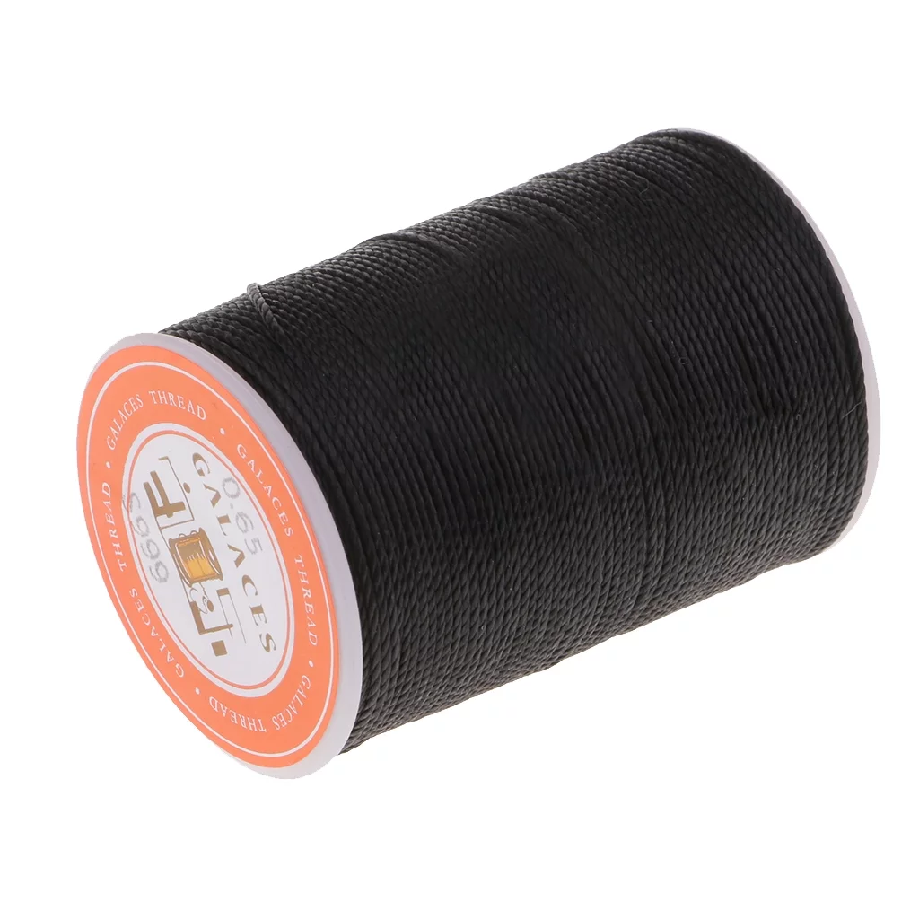 Waxed Polyester Sewing Thread Heavy Duty for Upholstery Outdoor Equipment Sewing - Black