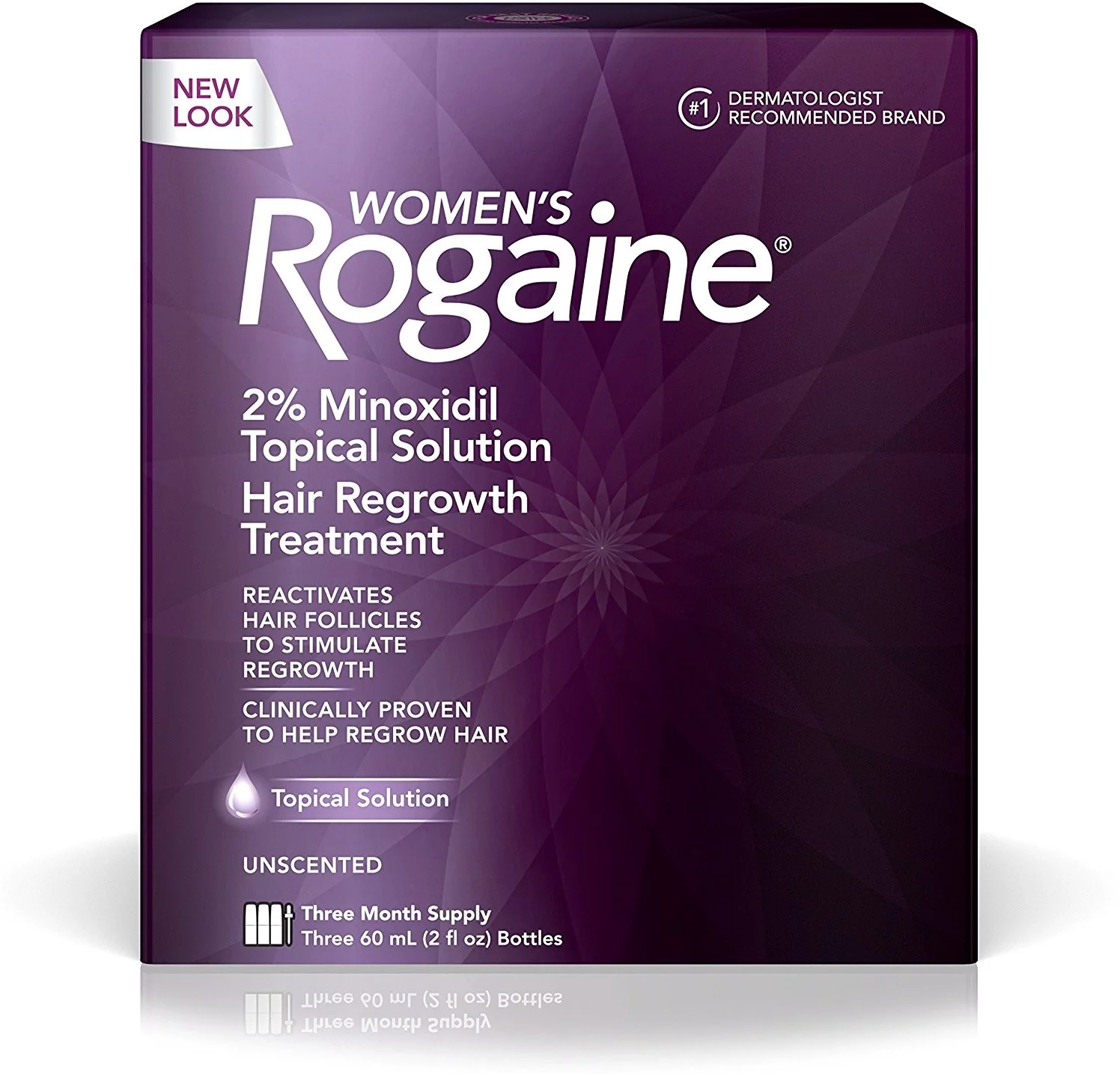 Rogaine Women's 3 Month Supply, Unscented, 6 oz, 3 - 2oz Bottles Per Pack