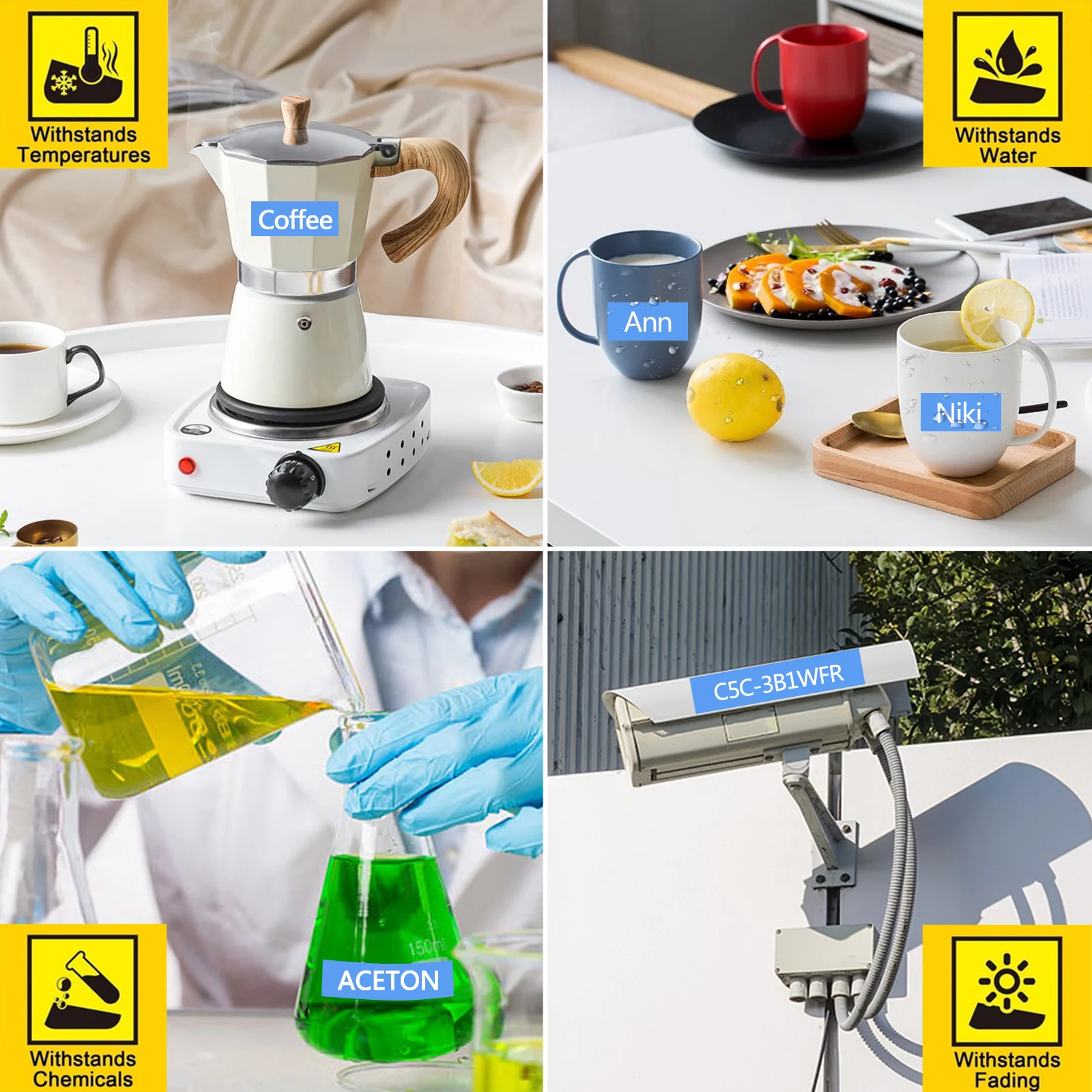 GREENCYCLE 10PK Compatible for Brother P-touch White on Blue 18mm 8m TZ TZE TZe-545 TZ-545 TZe545 TZ545 Laminated Label Tape