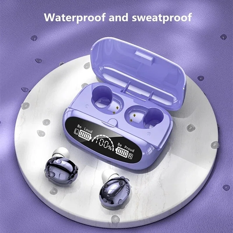 New Wireless Headphones Stereo Sport Touch Headset TWS Bluetooth V5.1 Earphones Women Earbuds with Microphone Power Bank 2000mAh