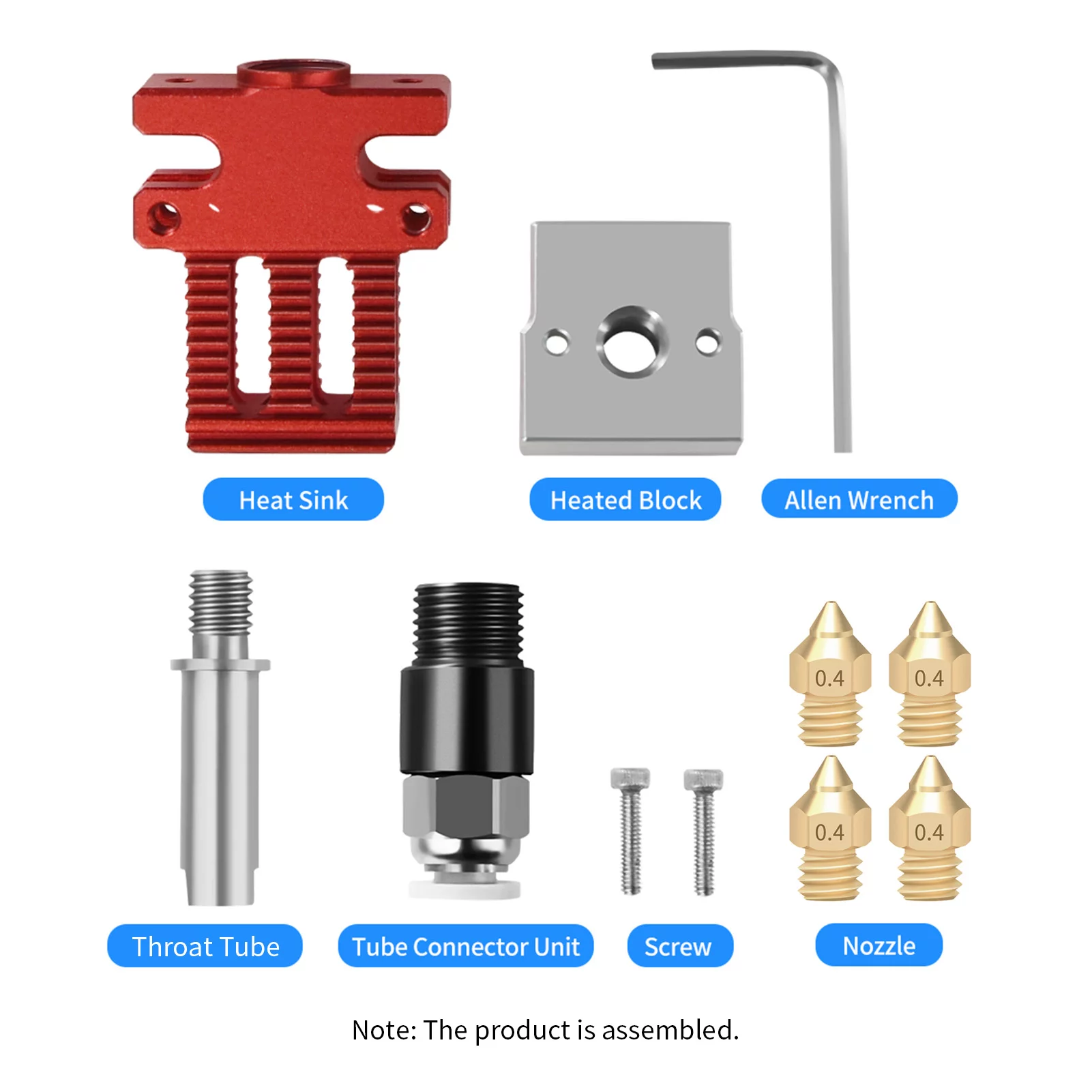 Nebublu Hotend Kit,3pcs Nozzles Compatible Printer 1.75mm 3d With 3pcs Nozzles Kit With 3pcs With Creality Cr-6 3d Printer 1.75mm 3d Supplies Kit Siuke Kit Rookin