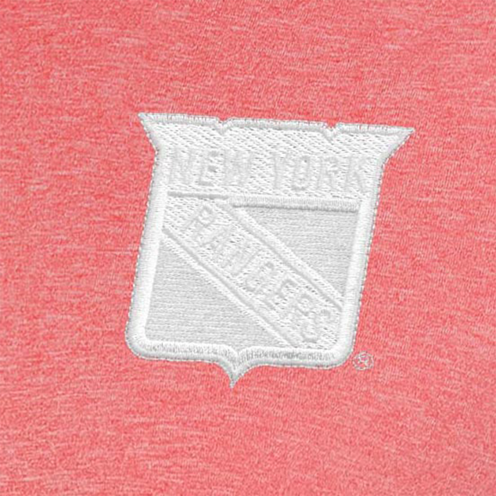 Women's Antigua Coral New York Rangers White Logo Matter Polo