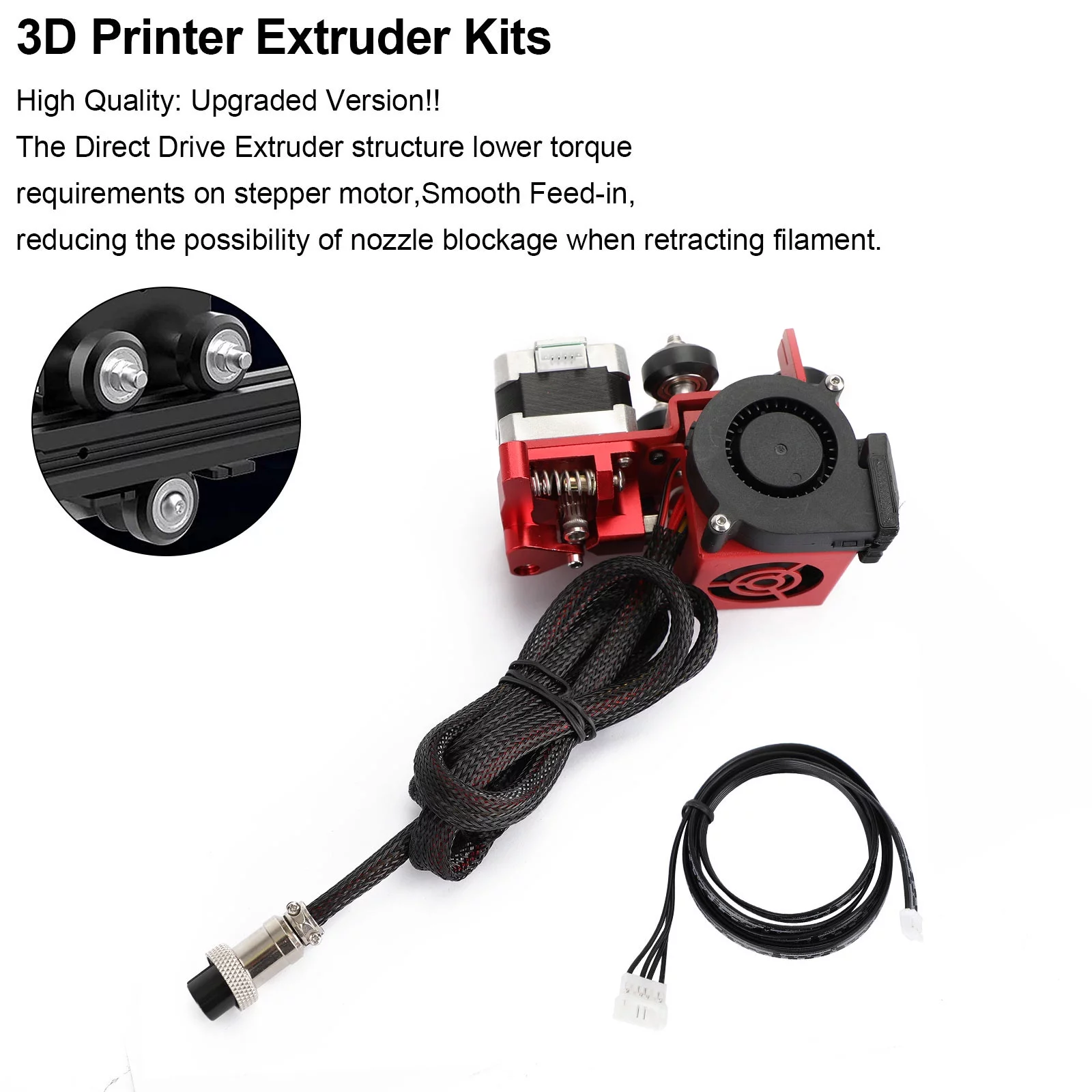 12V 3D Printer MK8 Direct Drive Hotend Pulley Turbo Fan Extruder for CR-10 S4 S5