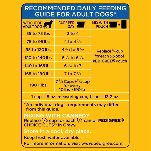PEDIGREE For Big Dogs Adult Complete Nutrition Large Breed Dry Dog Food Roasted Chicken, Rice & Vegetable Flavor Dog Kibble, 40 lb. Bag