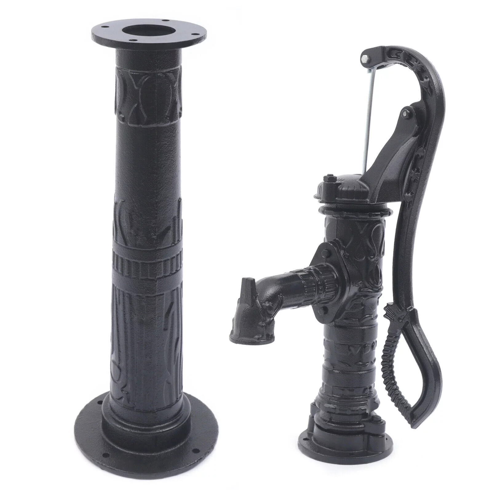 SHZICMY 26ft Boost Pump Cast Iron Hand Operated Garden Water Pump with Stand for Well Fountain