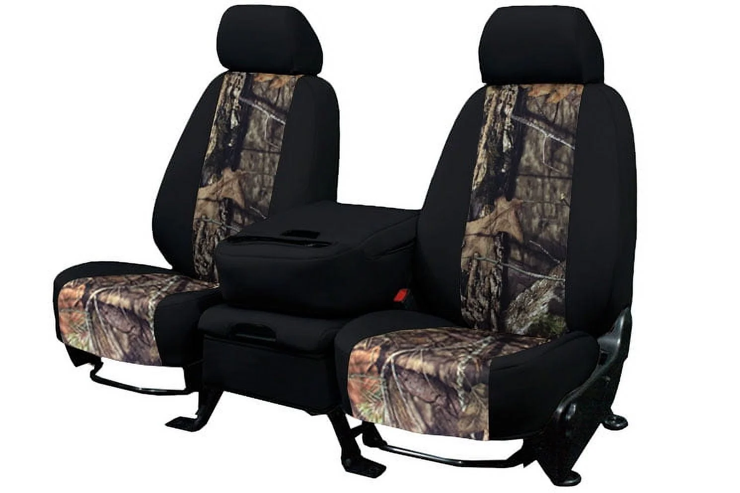 CalTrend Rear 60/40 Split Back & Solid Cushion Mossy Oak Seat Covers for 2007-2012 Nissan Versa - NS135-76MB Brake Up Country Insert with Black Trim