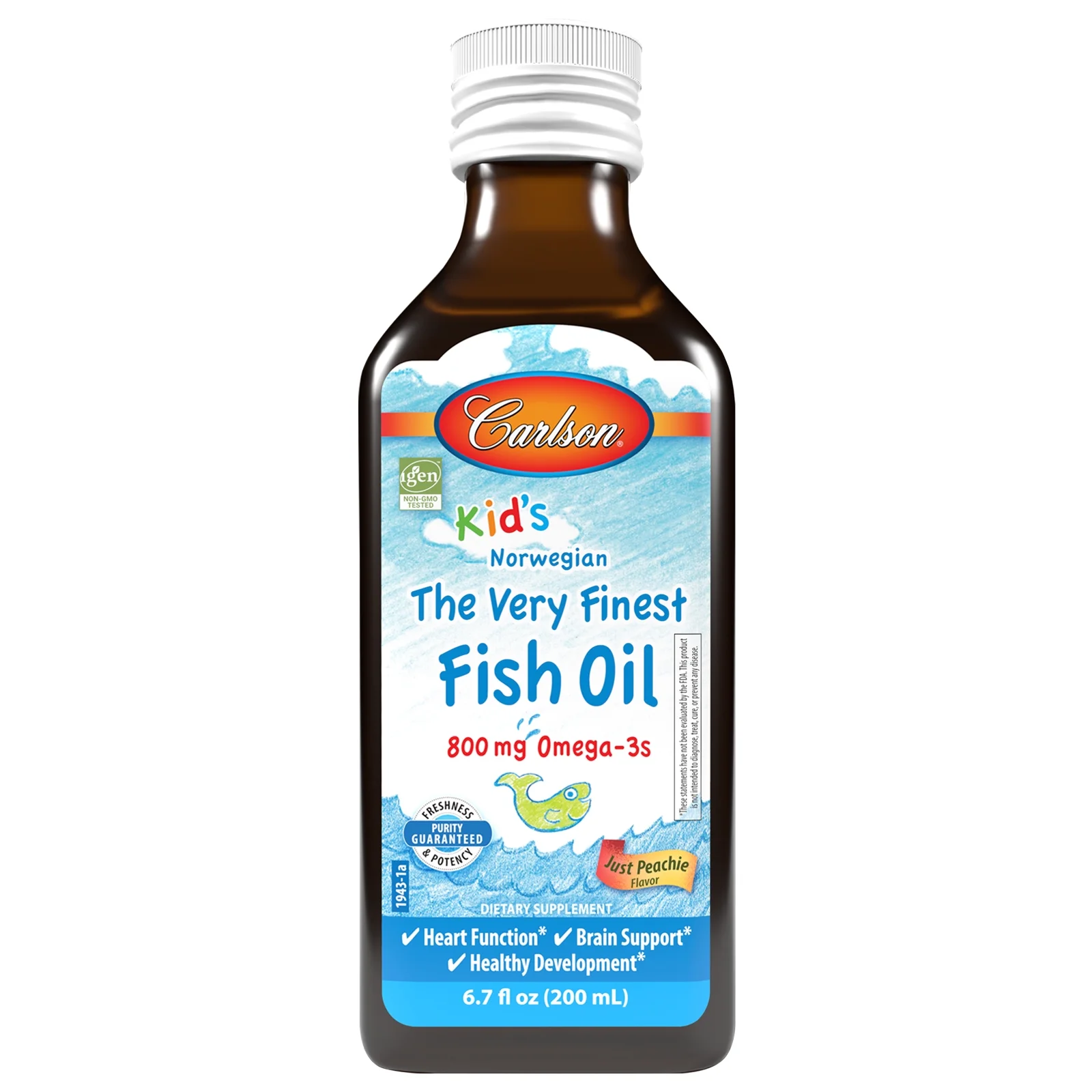 Carlson Laboratories Kid's The Very Finest Fish Oil, Just Peachie 200 ml Liquid