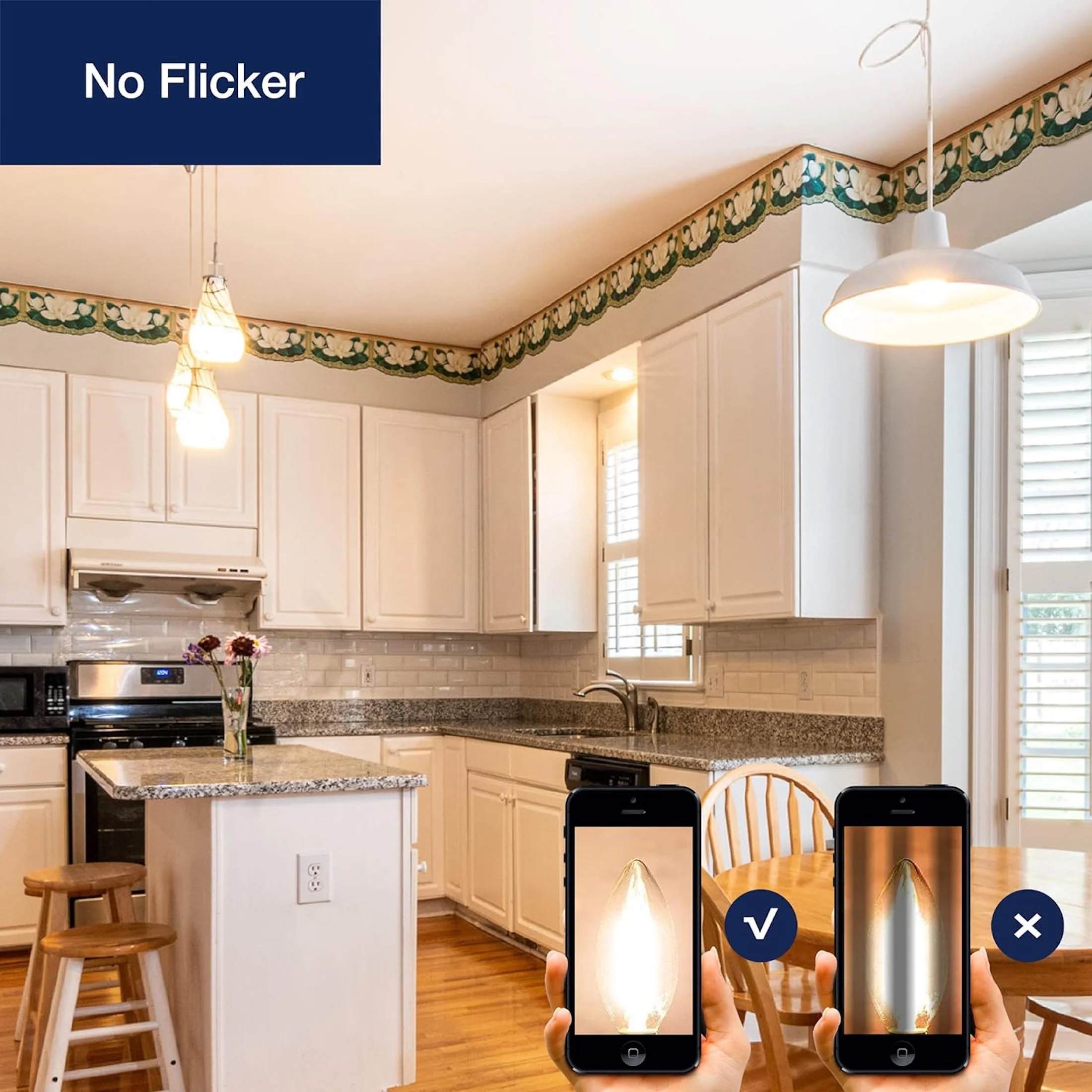 FLSNT 24 Pack LED Candelabra Bulbs 60W Equivalent, B11 Dimmable LED Chandelier Light Bulbs, E12 Base, 2700K Soft White