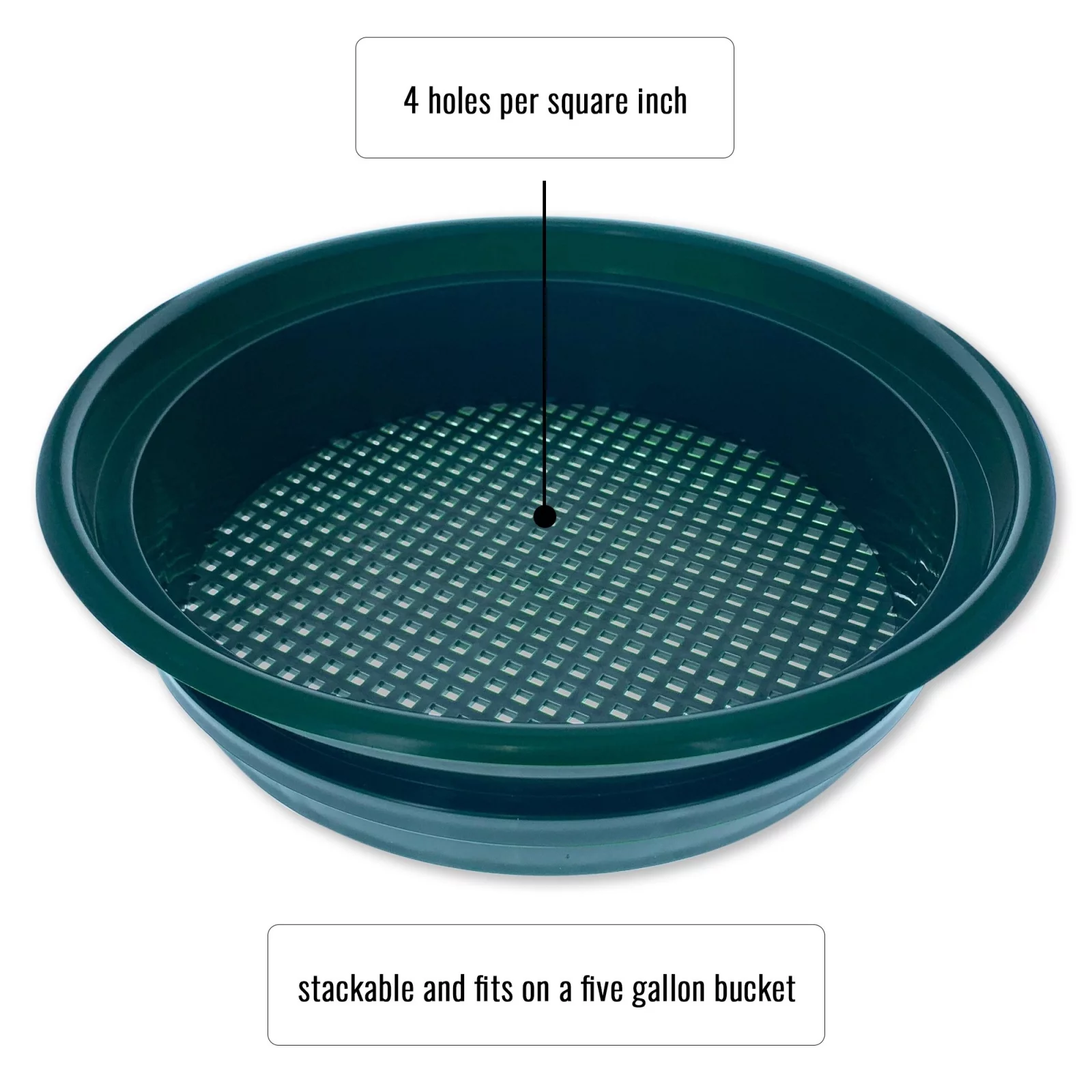 Gold Rush Mineral Sifting Classifier Sieve Prospect Pan (4 Holes/Inch)