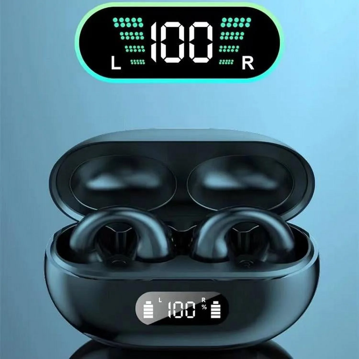 JLLOM Bluetooth 5.3 Wireless Earbuds Headsets Earphones Bone Conduction Headphones(White)