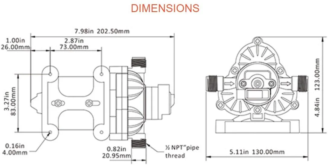 SEAFLO 33-Series Industrial Water Pressure Pump w/Power Plug for Wall Outlet - 115VAC, 3.3 GPM, 45 PSI