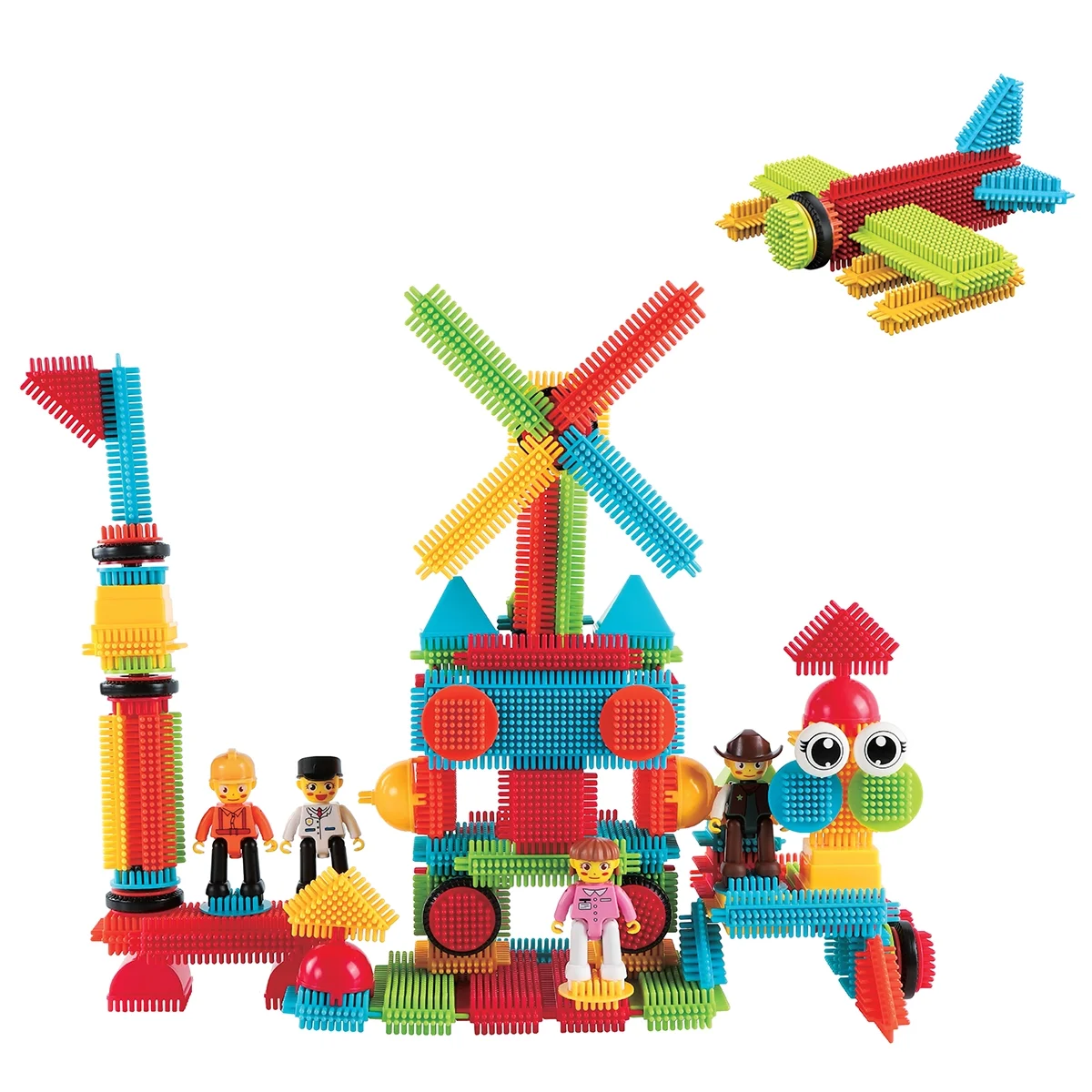 PicassoTiles 116 Pcs Hedge Hog Building Blocks Set with Action Figure for Kids Ages 3+