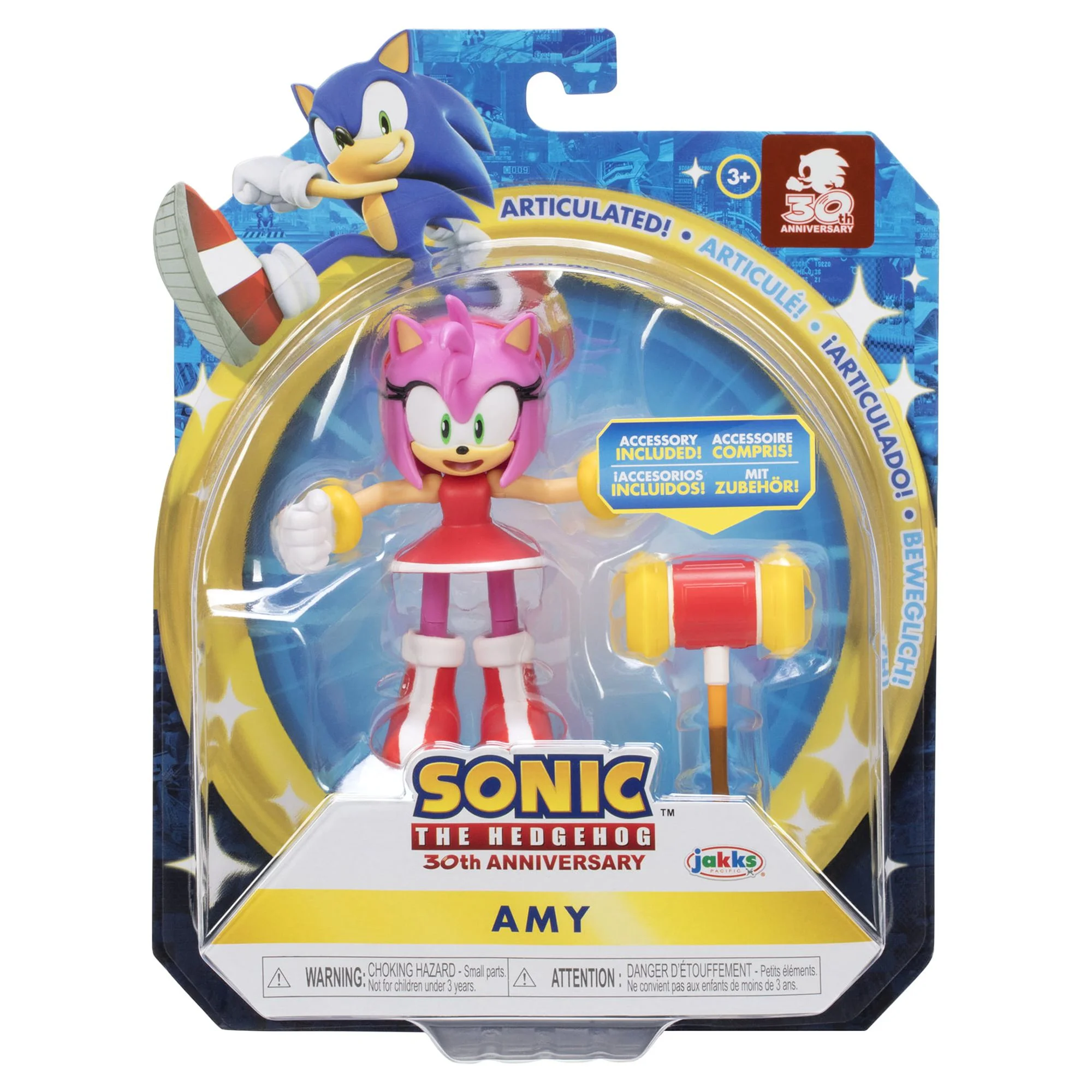 Sonic the Hedgehog 4 inch Action Figure - Modern Amy with Hammer - Wave 6