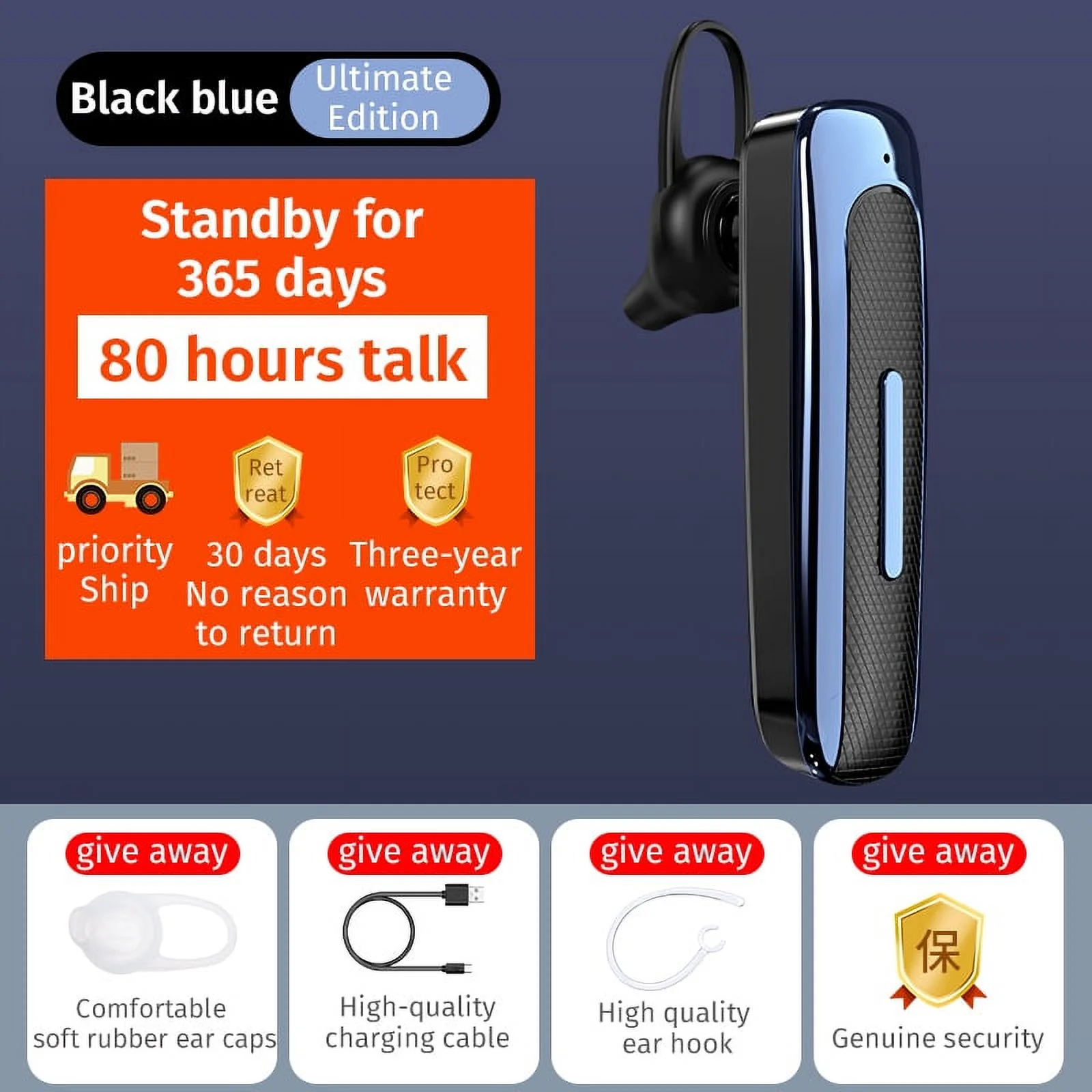 New E1 Bluetooth- Headphones High Battery Life Business And Sports Earbuds Long Standby Wireless Stereo Single Earbuds