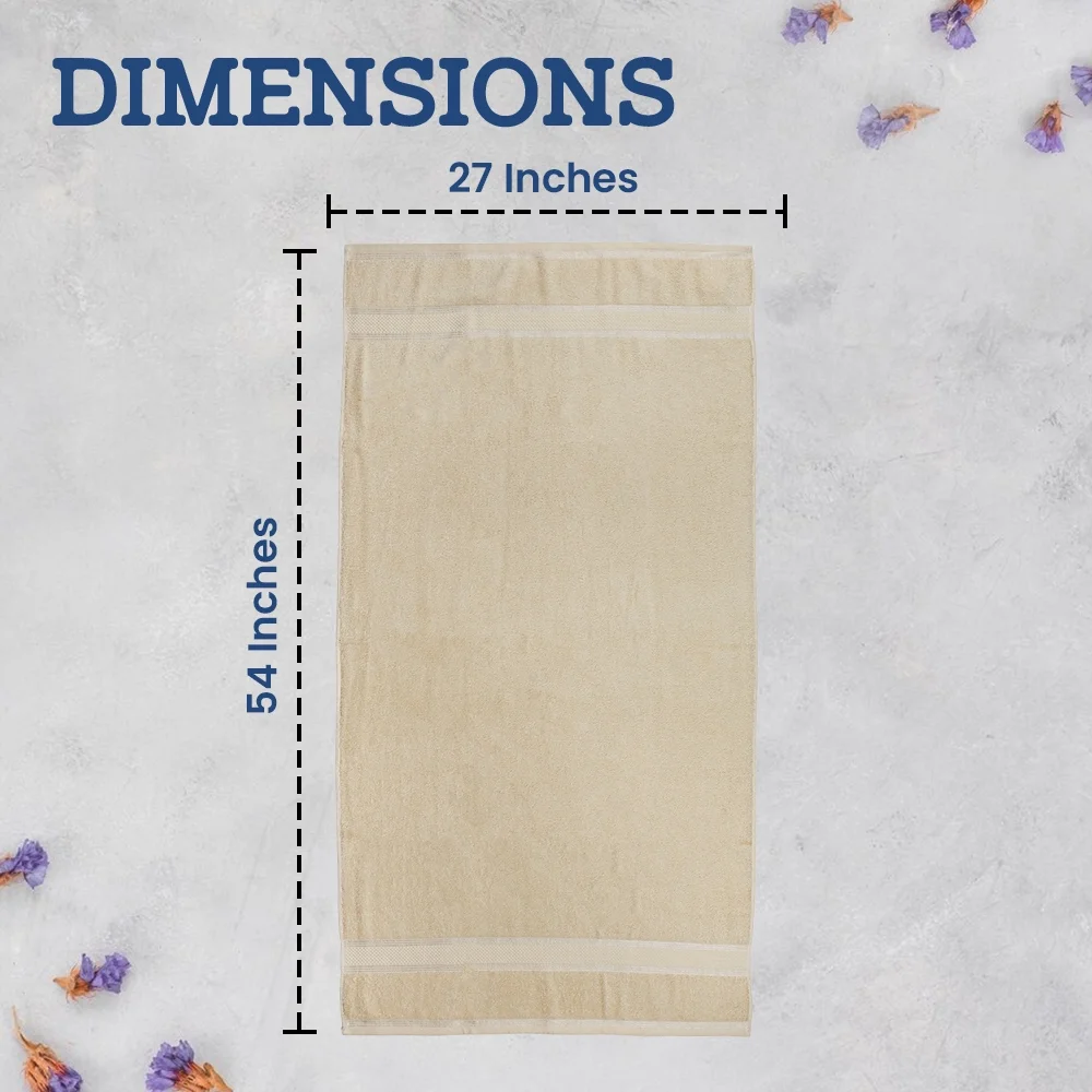 Casa Lino 400 GSM 4 Pack Bath Towels (27x54), 100% Cotton, Lightweight & Highly Absorbent, Linen