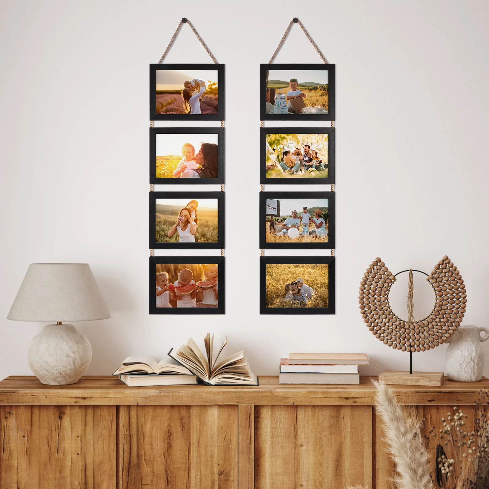5x7 Picture Frame Collage Wall Hanging Photo Frames, Black, Set of 2
