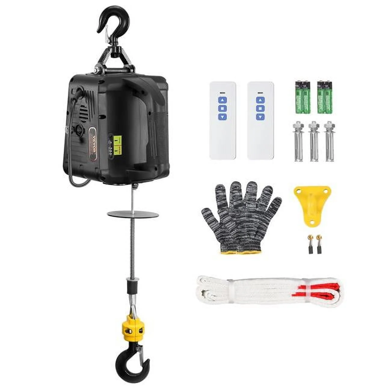 Vevor BXSDDHL1100BF7XB2V1 2-in-1 Electric Hoist Winch, 1100 lbs Capacity - 1500W Portable Power