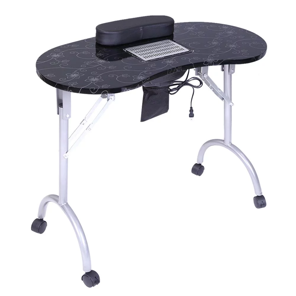 Ktaxon Portable Nail Manicure Table Desk W/ Cushion Carry Bag Black Foldable