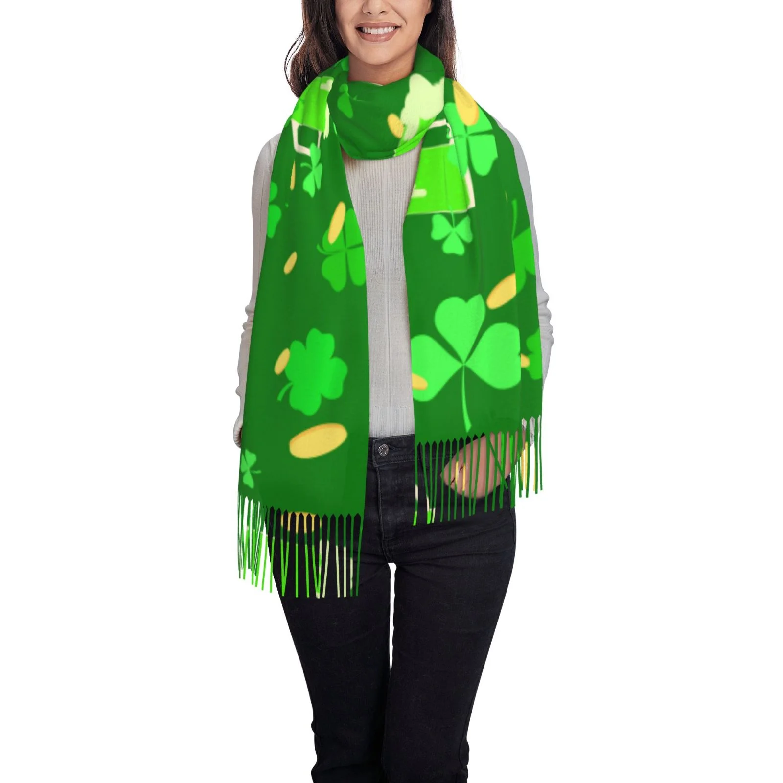 Ocsxa Scarf Shawl Wraps For Women Soft Cashmere Scarf St Patrick'S Day2 Printed Large Blanket Scarf