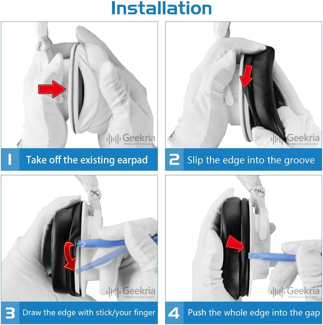 Geekria Elite Sheepskin Replacement Ear Pads for Audio-Technica ATH-M50X ATH-M50xBT2 ATH-M60X ATH-M40X ATH-M30X