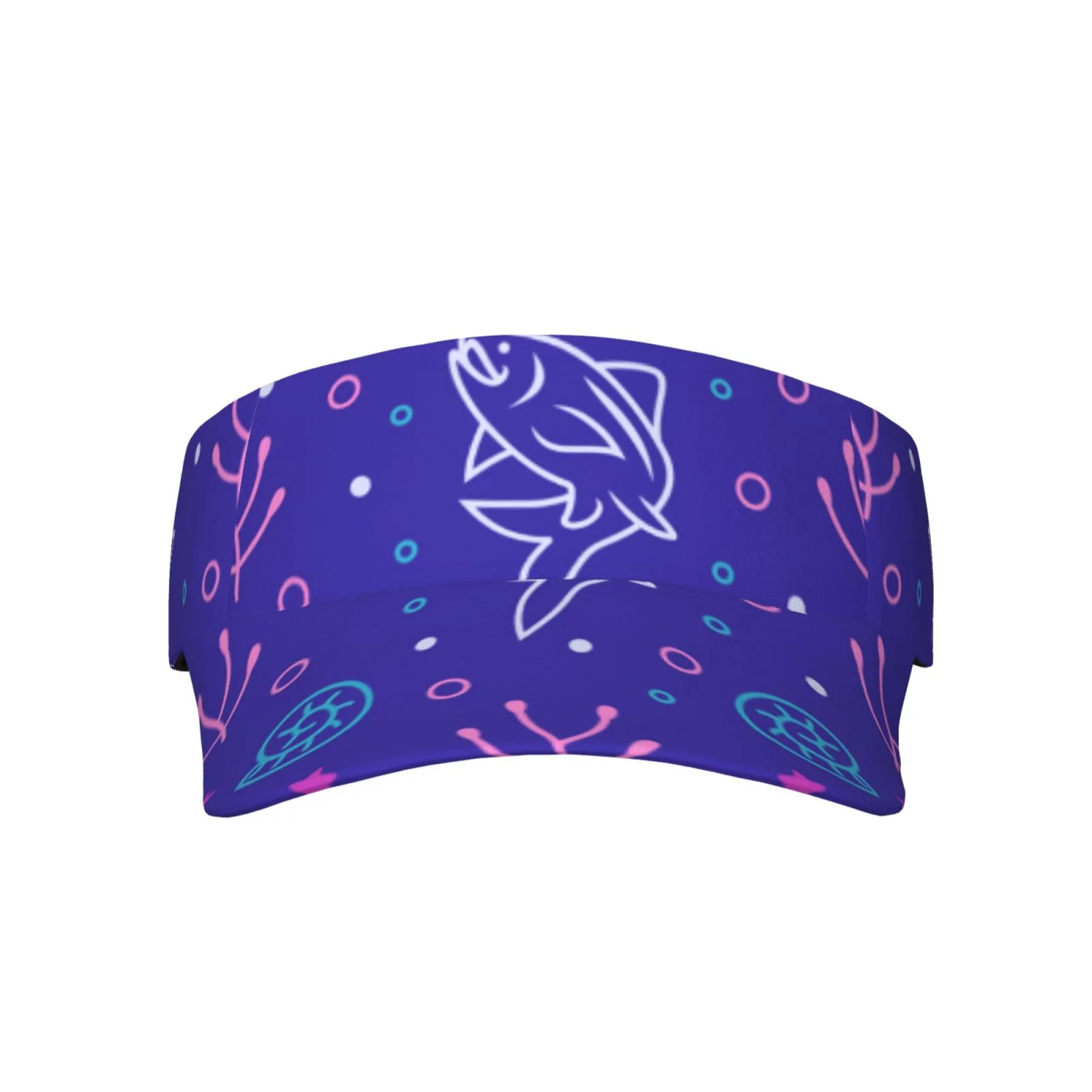 ZNDUO Purple Line Ocean Graffiti Pattern Sun Hat, Polyester Twill Ball Adjustable Sun Cap