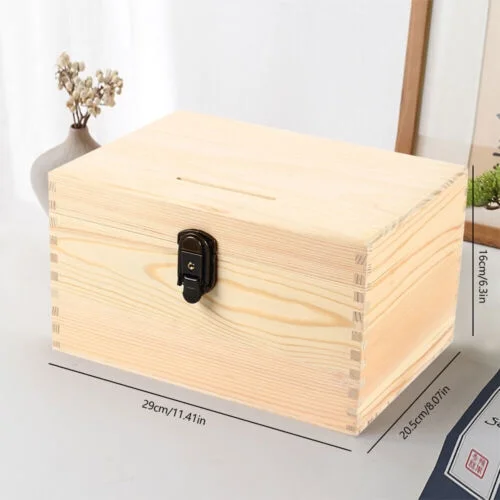 Suggestion Box Wood Collection Case Donation Charity Church Box Fundraising Box