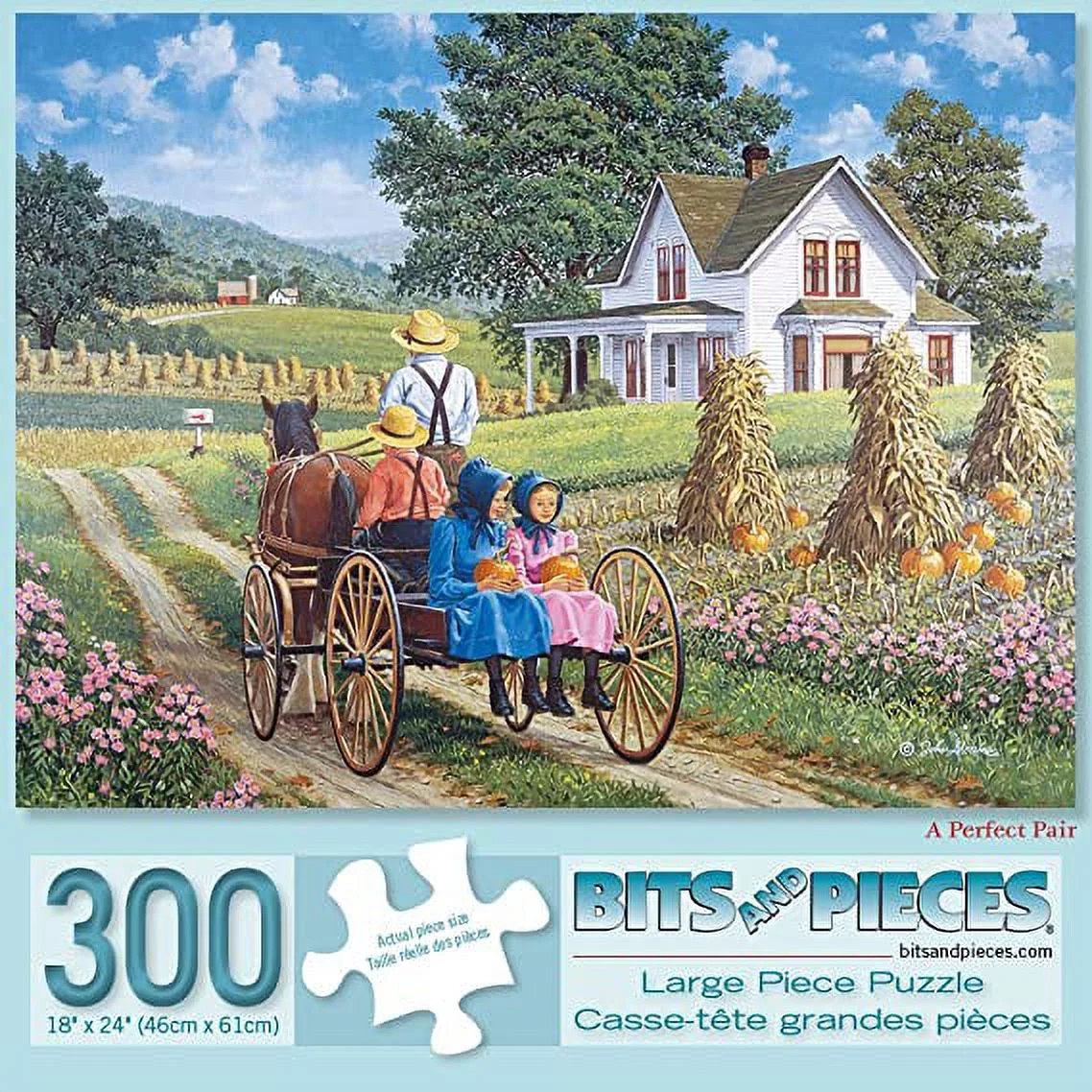 Bits and Pieces - Set of Three (3) 300 Piece Jigsaw Puzzles for Adults - A Perfect Pair, Pick Your Own, Stepping Stones - 300 pc Jigsaws by Artist John Sloane