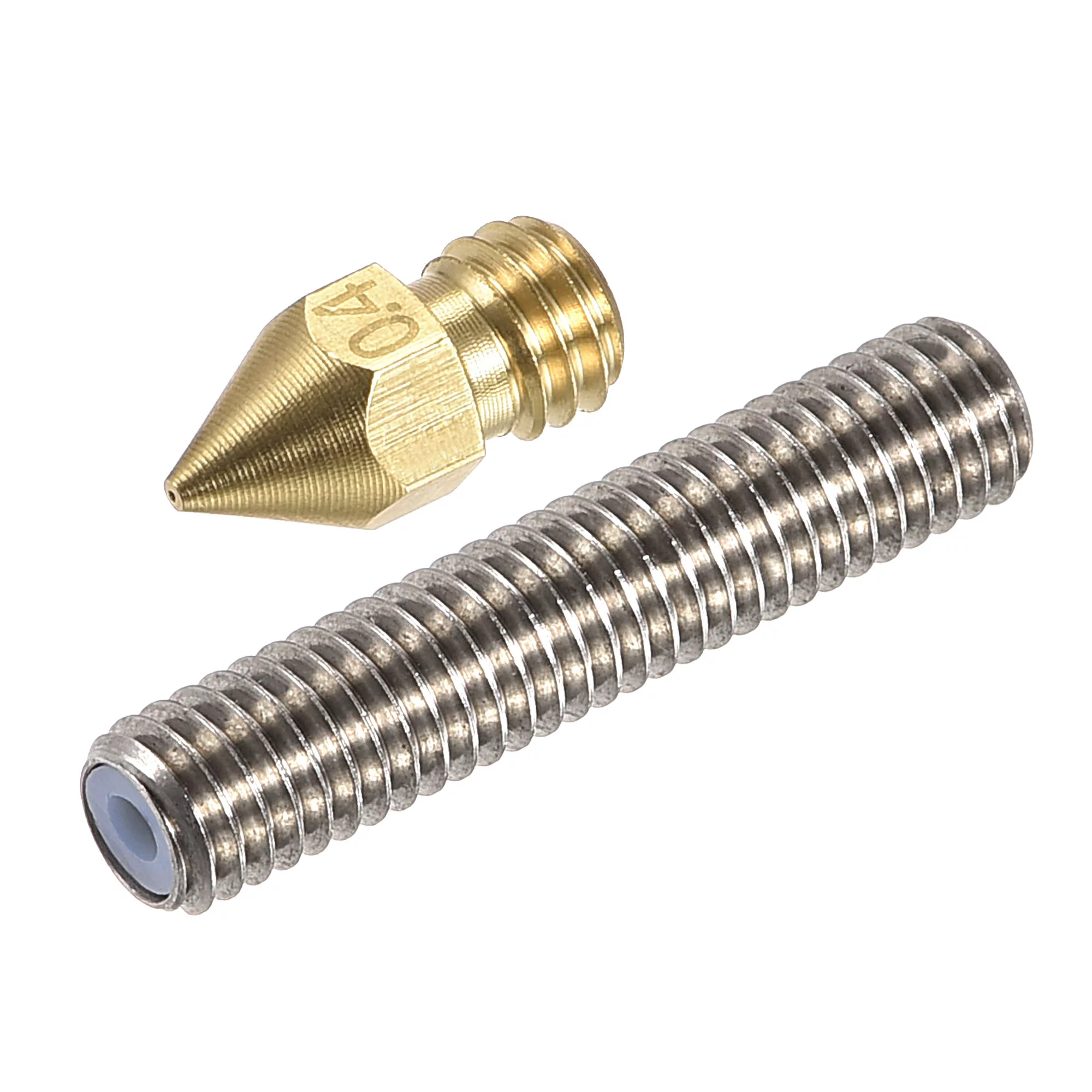 Uxcell 3pcs M6 Throat Tube, 3pcs Extruder Brass Nozzle, for 3D Printer 1.75mm Filament