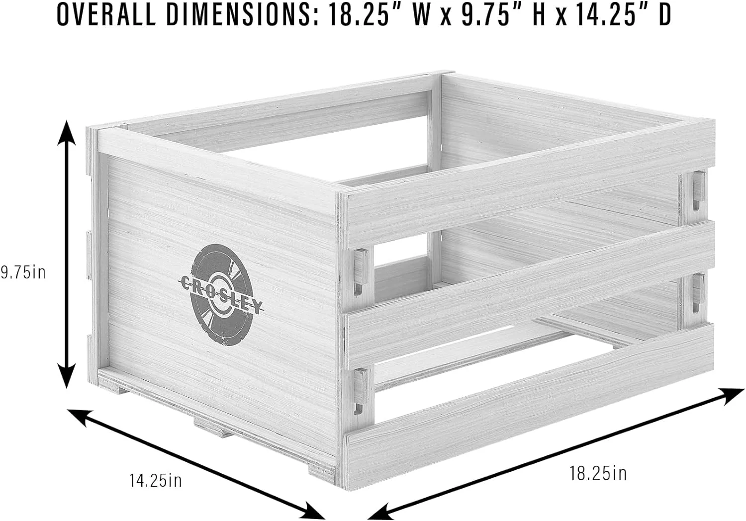 Crosley AC1050A-NA Tool-Less embly Record Storage Crate, Natural
