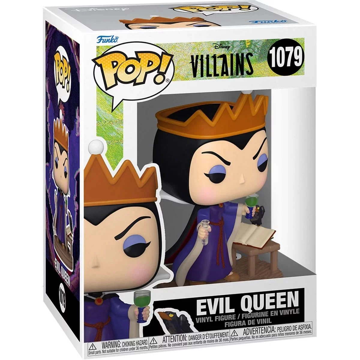 Queen Grimhilde (Evil Queen) Pop with Protector Bundle – Includes Funko Pop! Disney: Villains - Queen Grimhilde (Evil Queen) #1079 Pop with Blue Salamander Emporium Plastic Protector Case