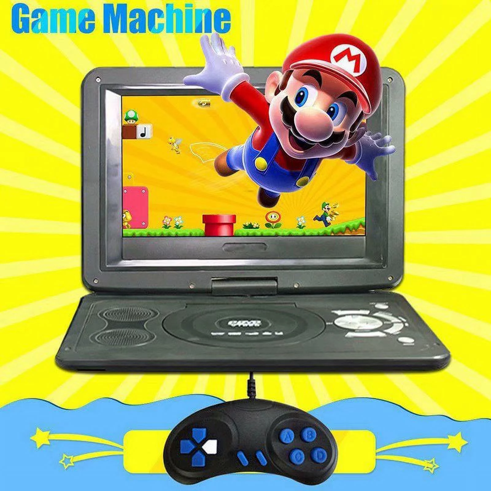 VicTsing 13.9 Inches Portable Mobile DVD HD Player 270 Swivel Screen with Game FM TV Function Black