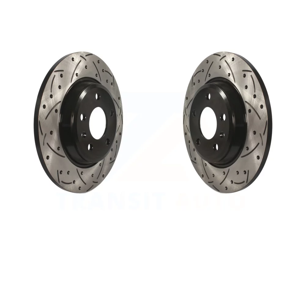 Rear Coated Drilled Slotted Disc Brake Rotors Pair For Audi Q5 A4 Quattro A5 A7 allroad A6 S5 Sportback KD-100168