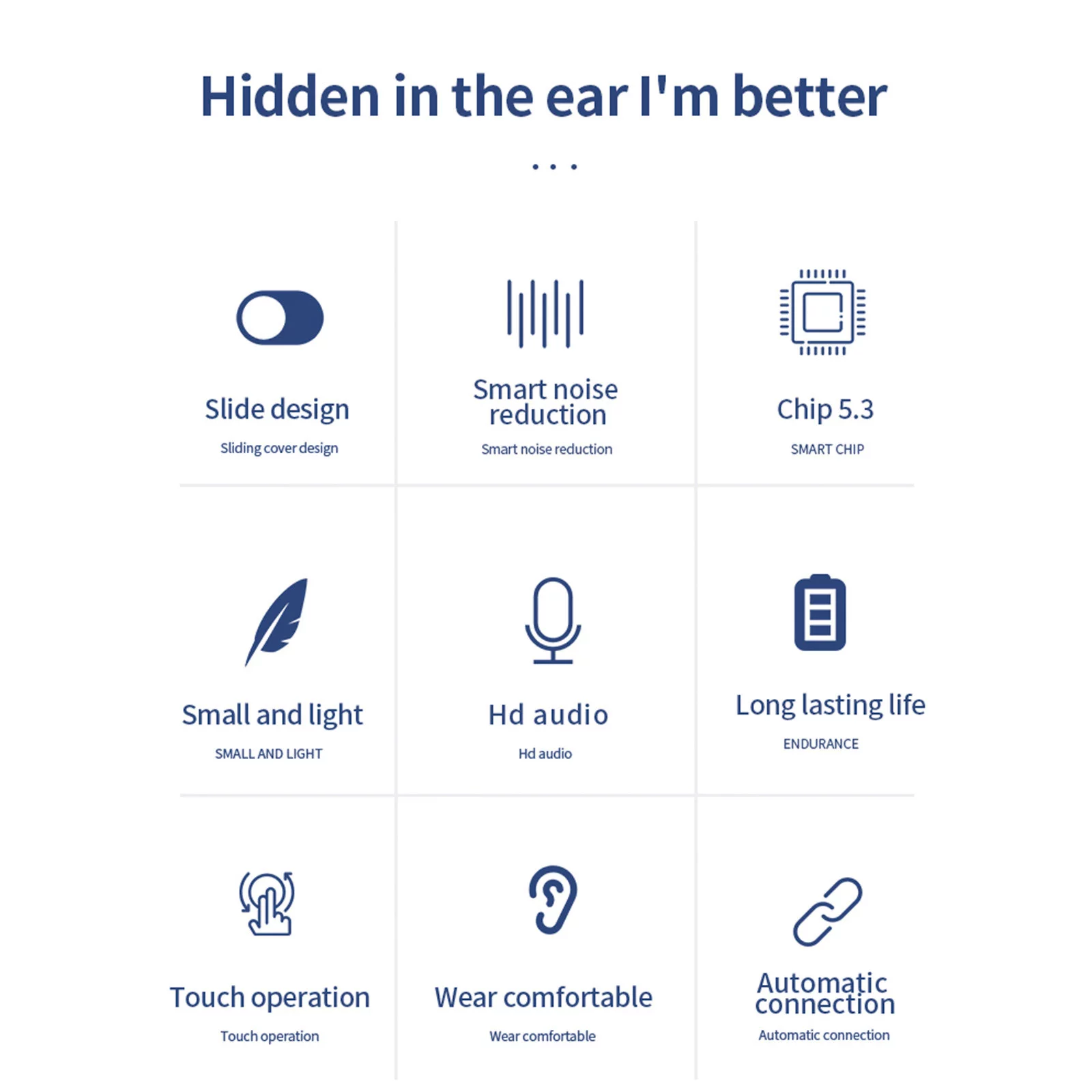 YHAIOGS True Wireless Bluetooth Audio personalization sweat resistant Bluetooth 5.3 Headphones Dual Microphone Wireless Earbuds Long Battery Life LED Display Deep Bass Noise