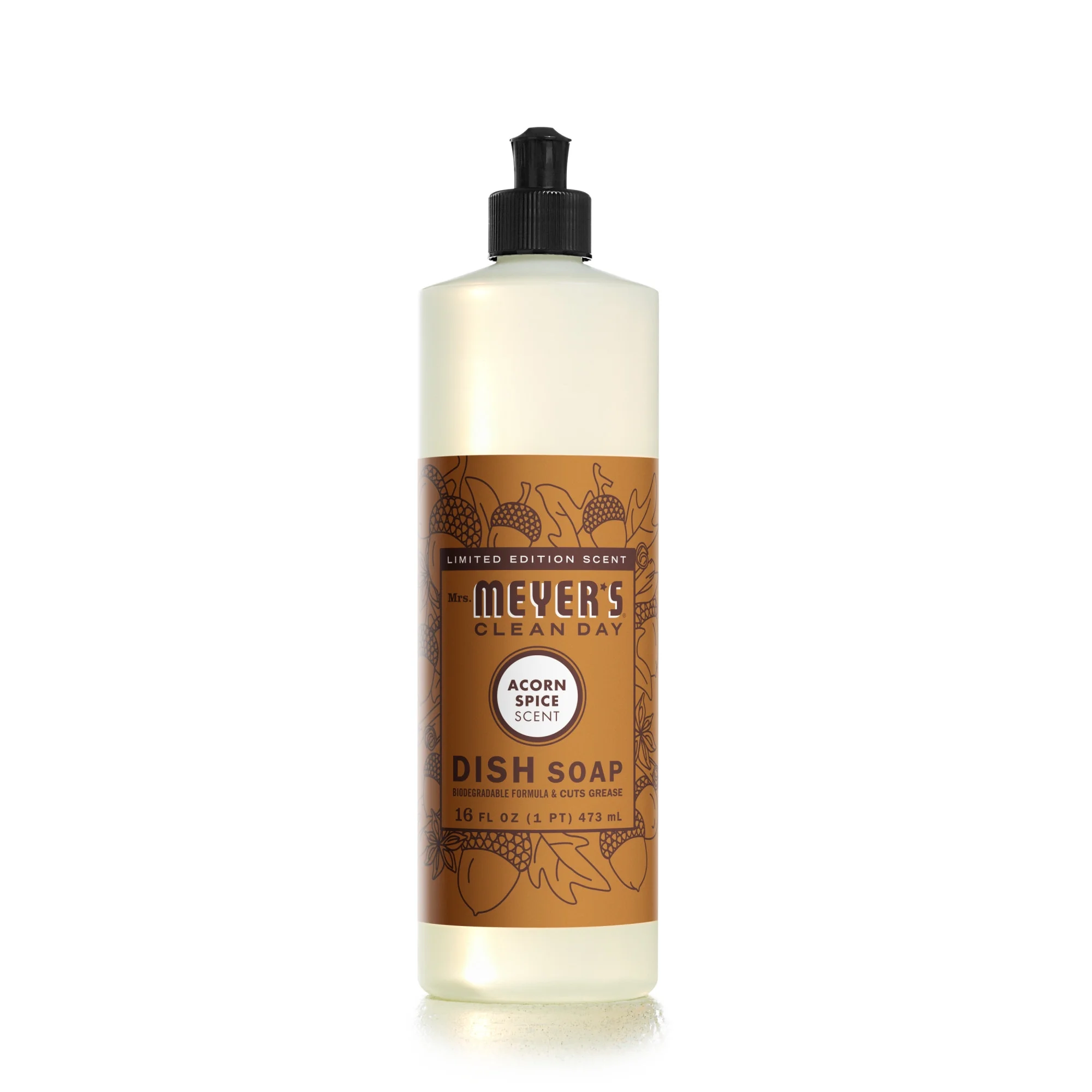 Mrs. Meyer's Clean Day Liquid Dish Soap, Acorn Spice Scent, 16 Ounce Bottle